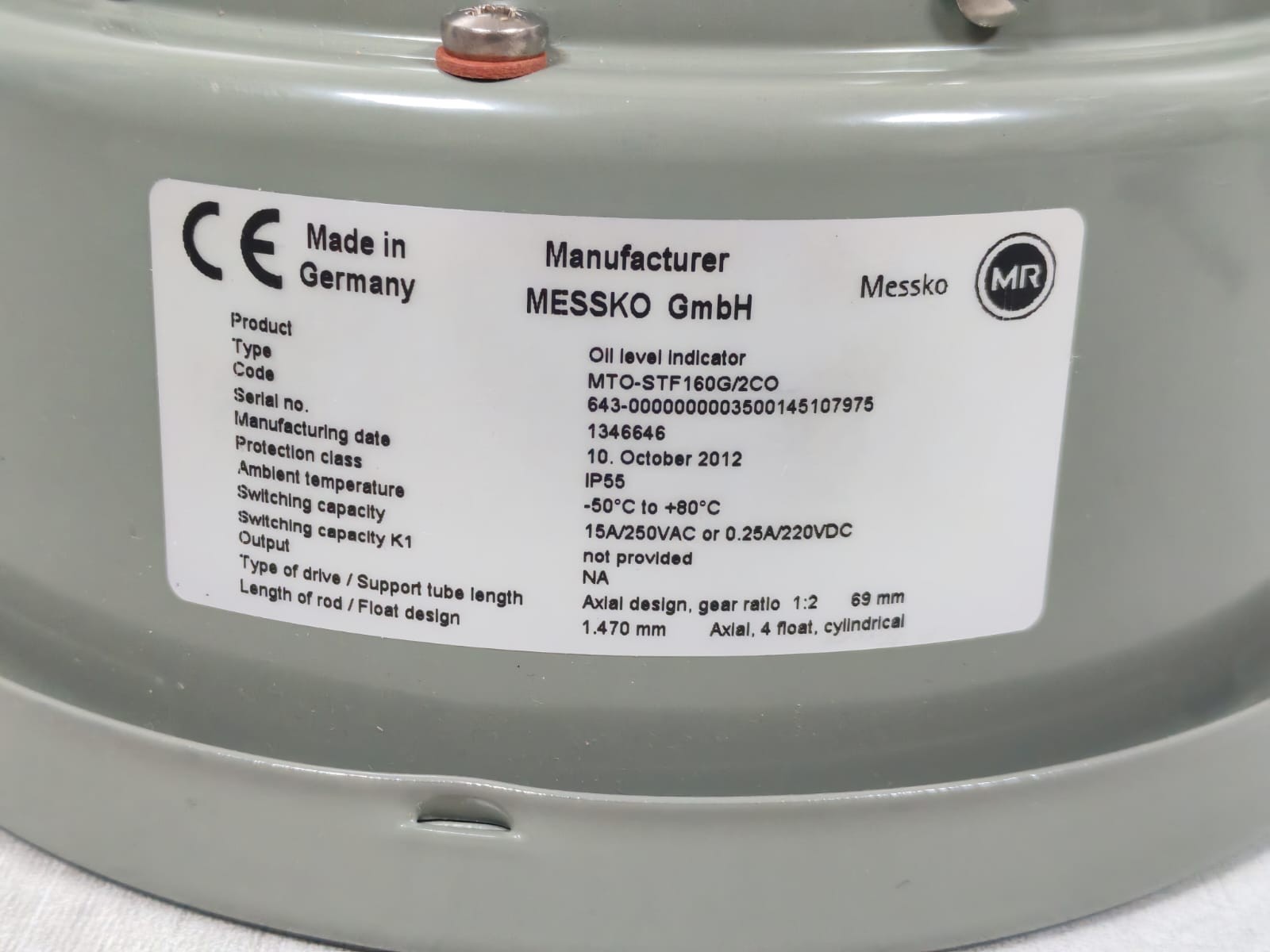MESSKO MTO-STF160G/2CO MESSKO MTO-STF160G/2CO OIL LEVEL INDICATOR 7