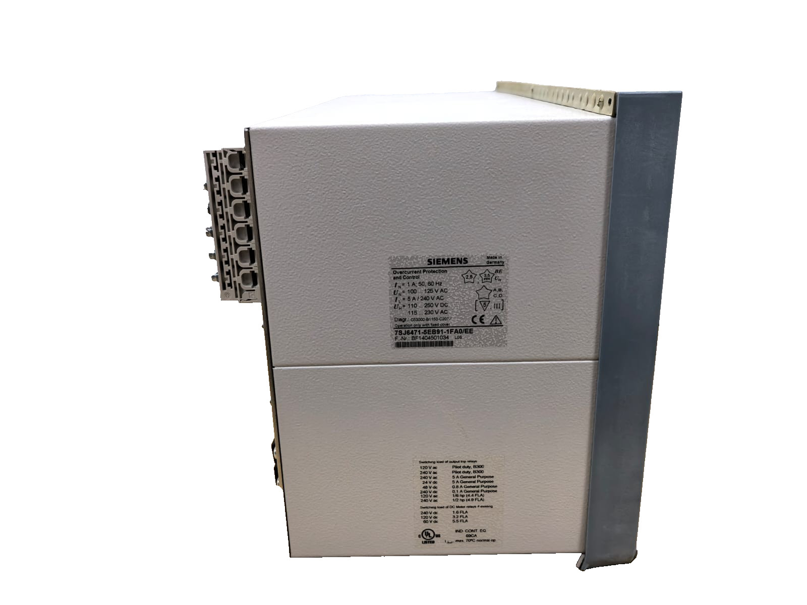 Siemens 7SJ6471-5EB91-1FA0/EE SIEMENS 7SJ6471-5EB91-1FA0/EE L0S MULTIFUNCTION PROTECTIVE RELAY 8