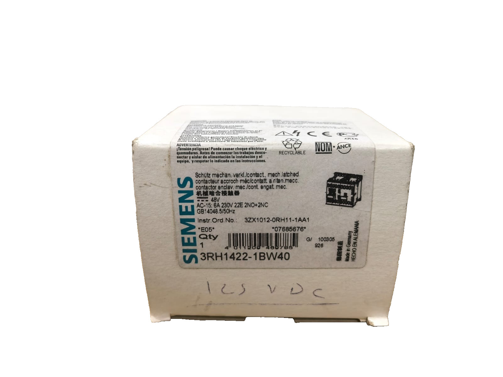 Siemens 3RH1422-1BW40 SIEMENS 3RH1422-1BG40 CONTACTOR RELAY 10