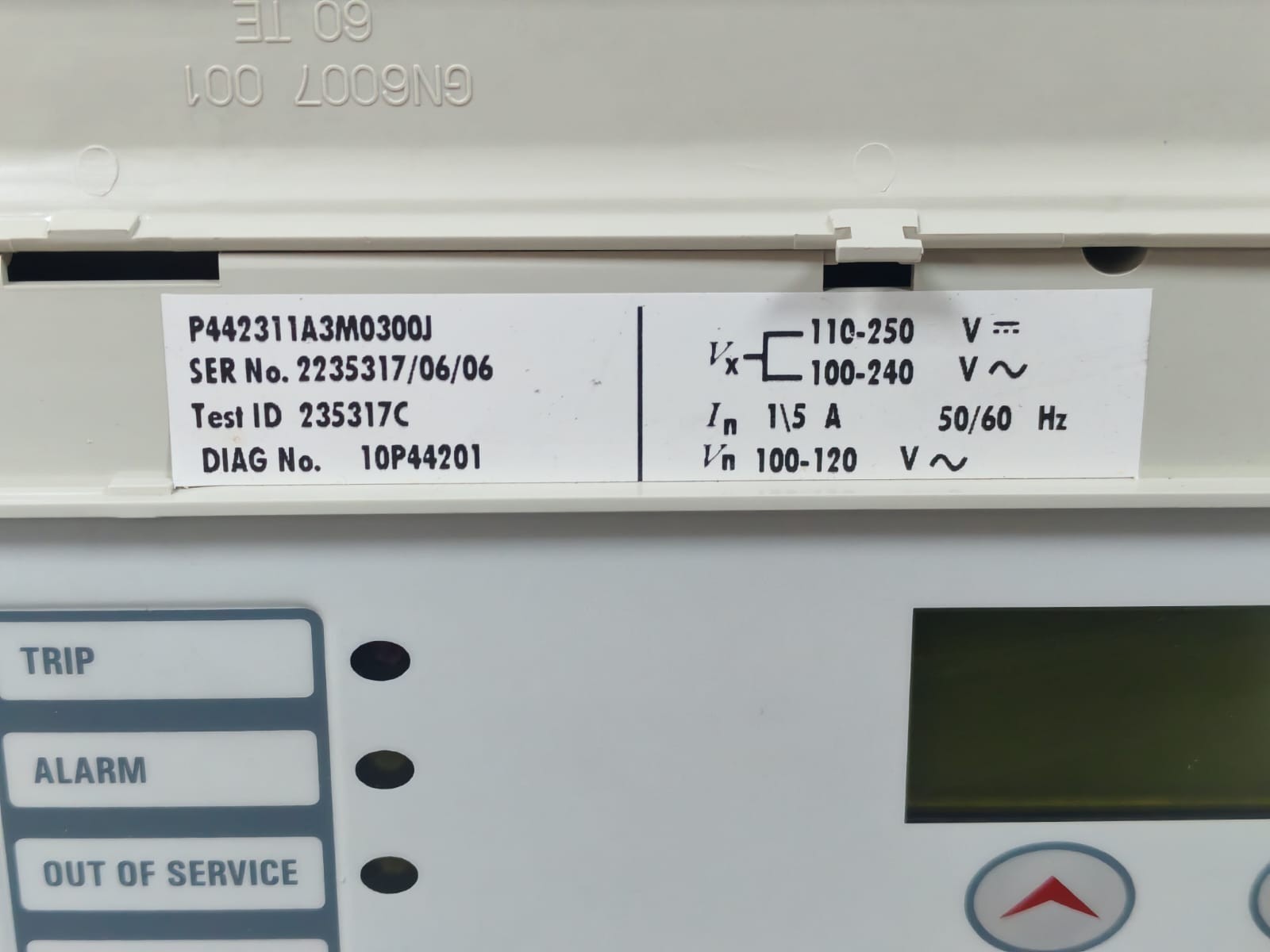 GE RELAY-100 ALSTOM MICOM P442311AM0300J PROTECTION RELAY 100-120V 6