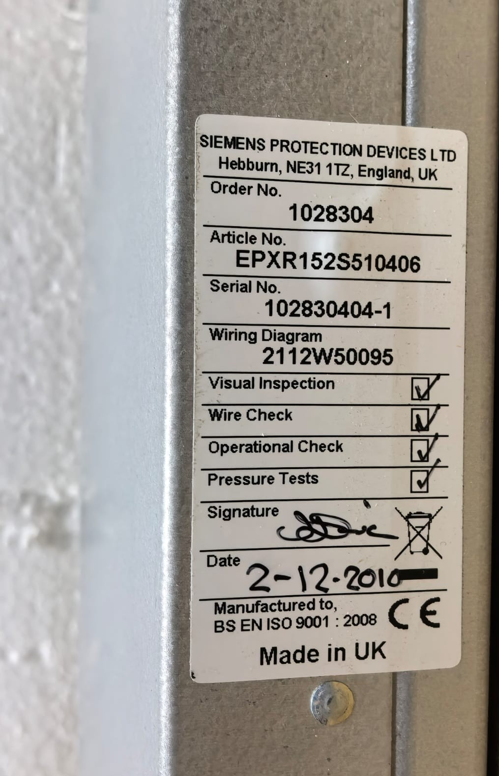 Siemens XR152 SIEMENS REYROLLE XR152 DC SUPPLY SUPERVISION RELAY 7PG1741-3AE10-4AA0 4