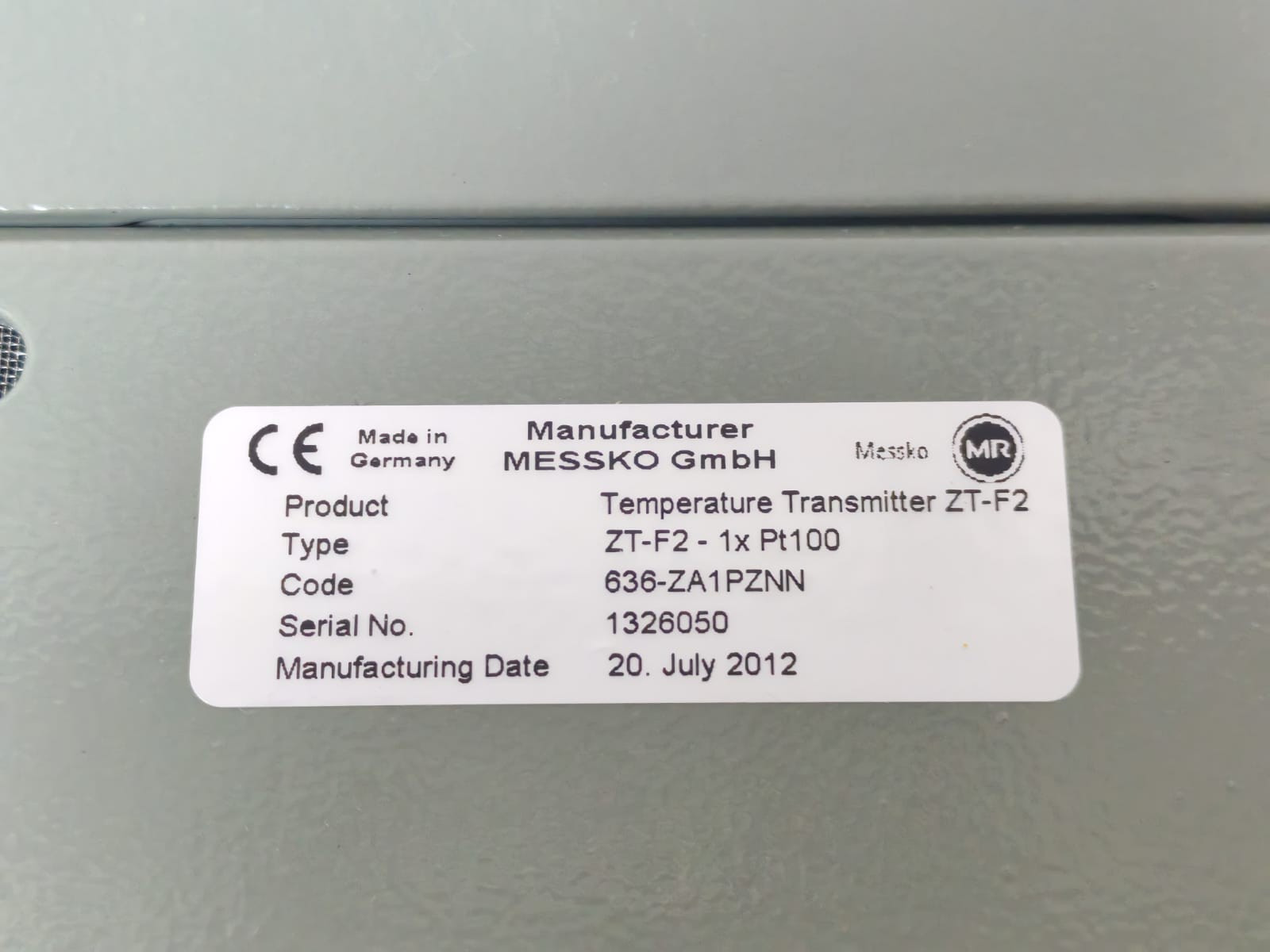 MESSKO PT100 MESSKO MR ZT-F2 / ZT-F2-1X PT100 TEMPERATURE TRANSMITTER 7