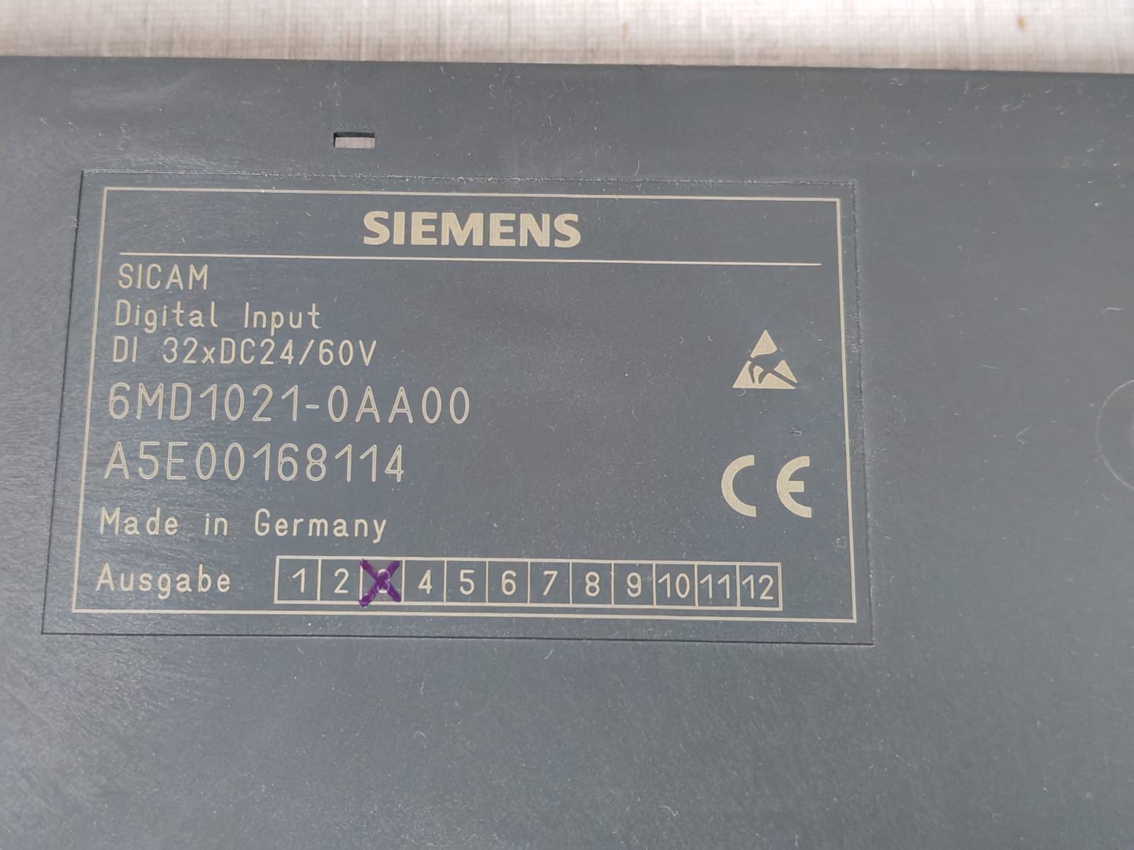 Siemens 6MD1021-0AA00 SIEMENS SICAM 6MD1021-0AA00 A5E00168114 DIGITAL INPUT 7