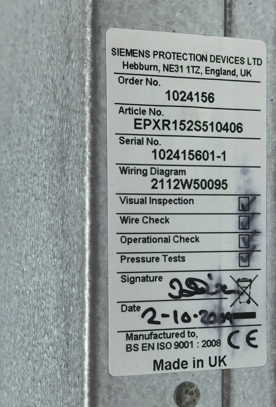 Reyrolle XR152 REYROLLE XR152 DC SUPPLY SUPERVISION RELAY 7PG1741-3AE10-4AA0-WITHOUT COVER 4