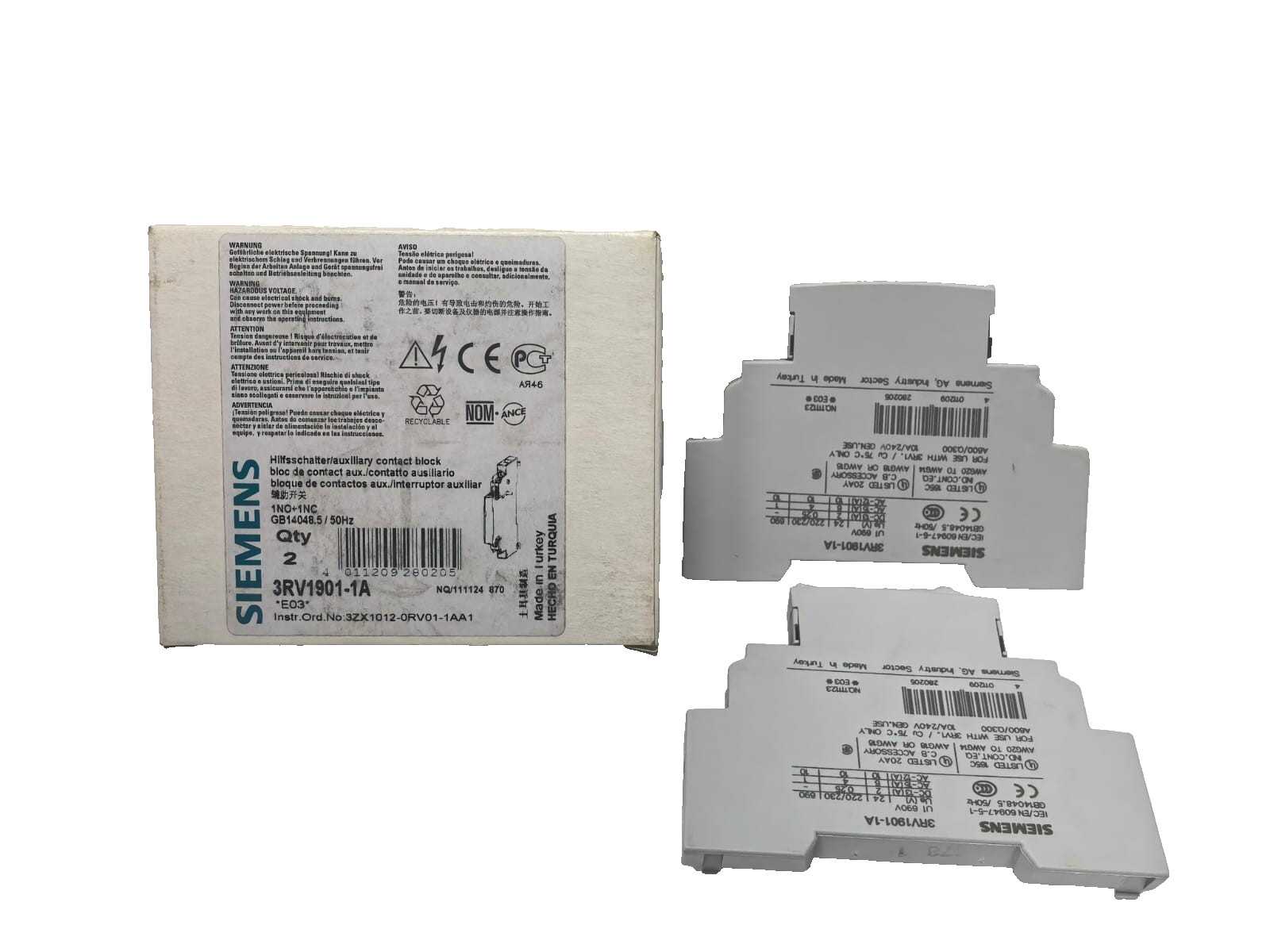 SIEMENS 3RV1901-1A AUXILLARY CONTACT BLOCK