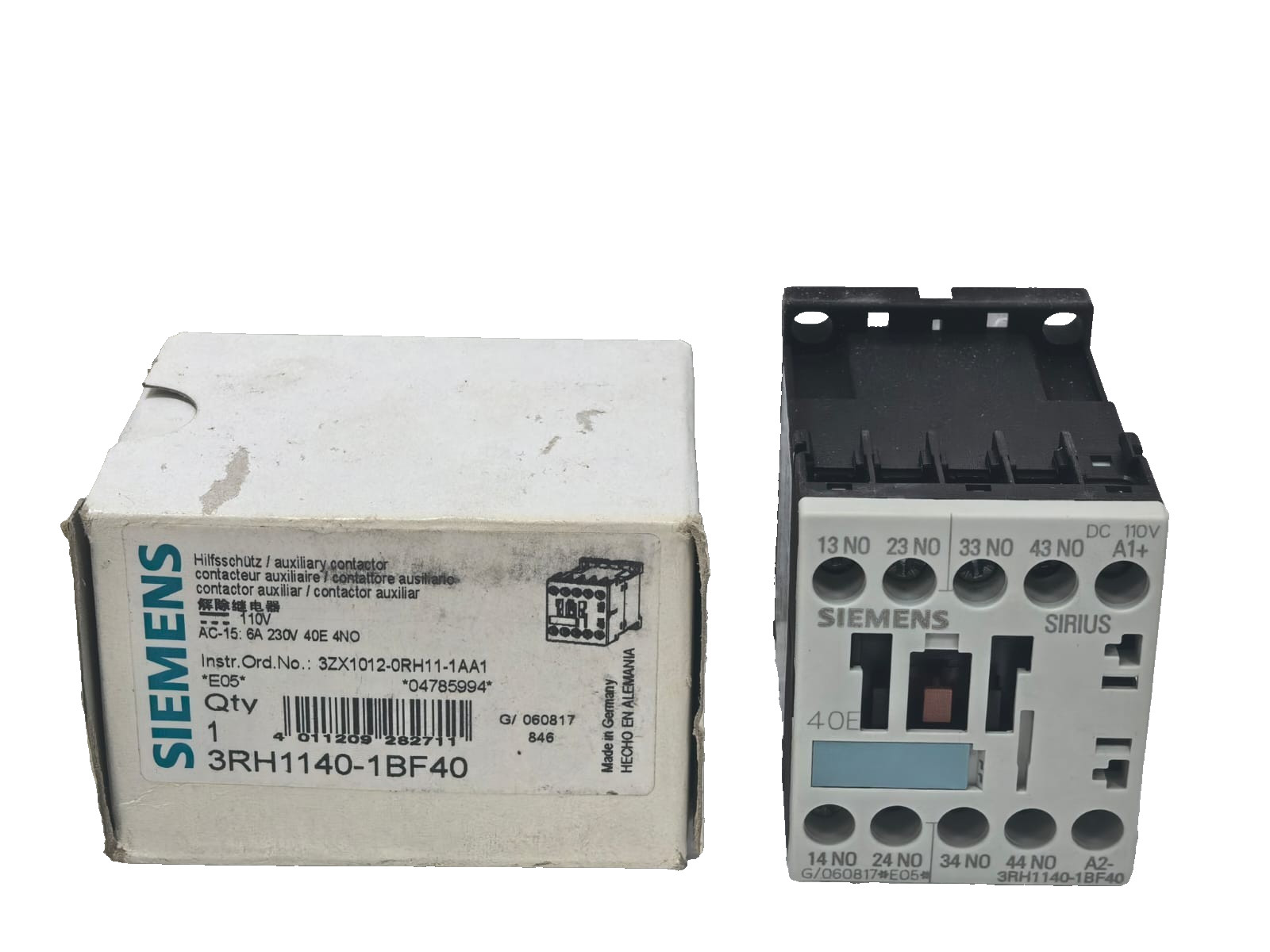 SIEMENS 3RH1140-1BF40 AUXILIARY CONTACTOR