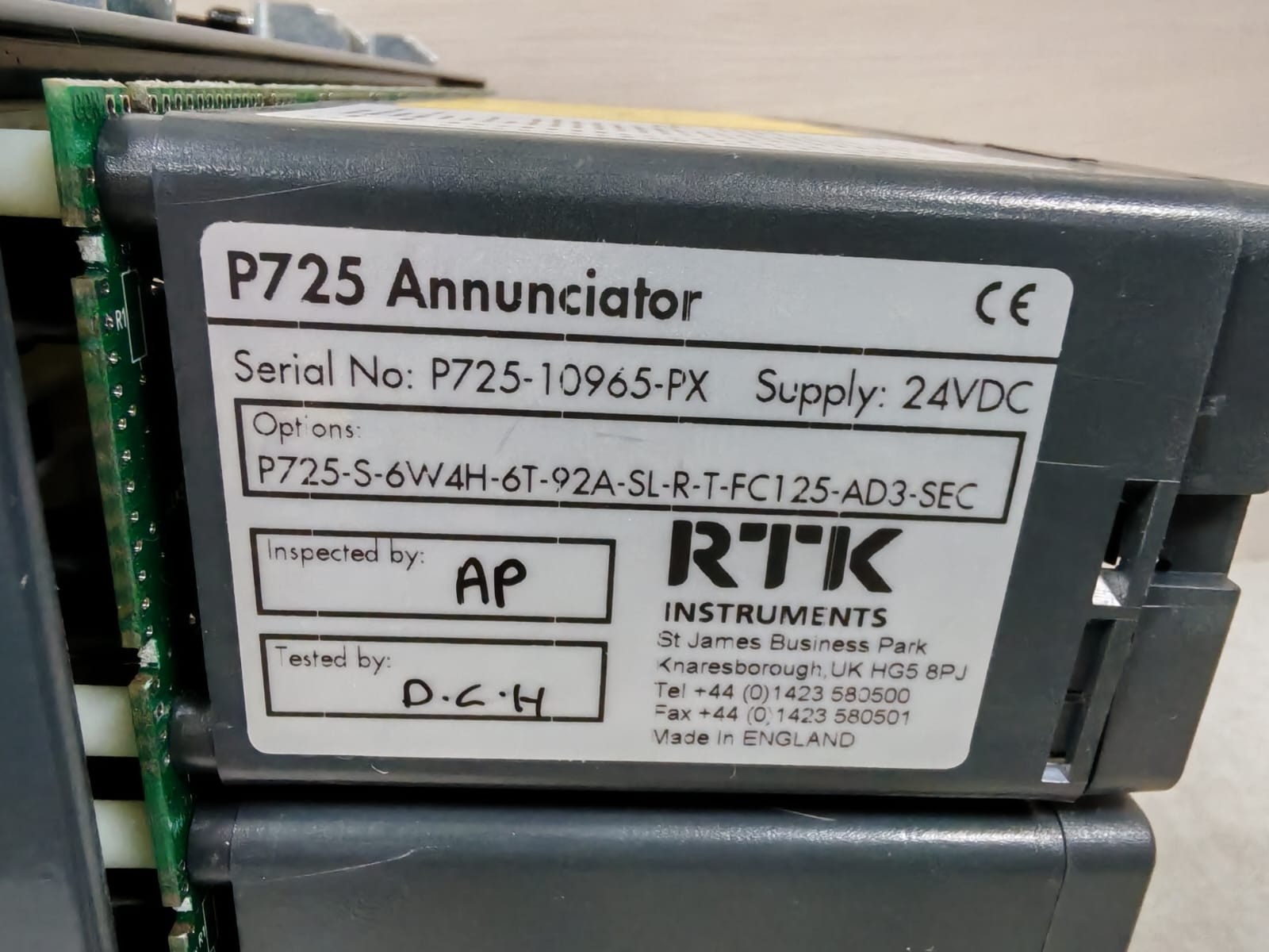 RTK Instruments P725-S-6W4H-6T-92A-SL-R-T-FC125-AD3-SEC RTK INSTRUMENTS P725/ P725-S-6W4H-6T-92A-SL-R-T-FC125-AD3-SEC ANNUNCIATOR 24VDC 7