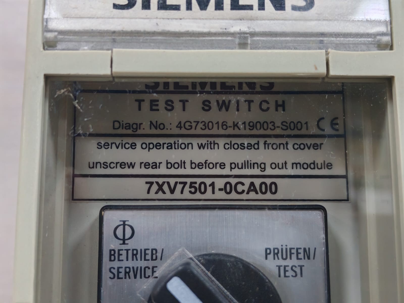 Siemens 7XV7501-0CA00 SIEMENS 7XV7501-0CA00 TEST SWITCH 3