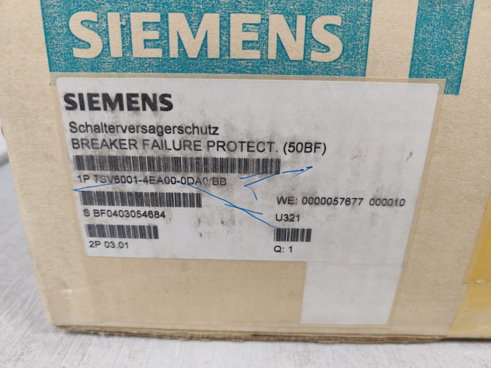 Siemens 7SV6001-4EA00-0DA0/BB SIEMENS 7SV6001-4EA00-0DA0/BB BREAKER FALL PROTECTION 10