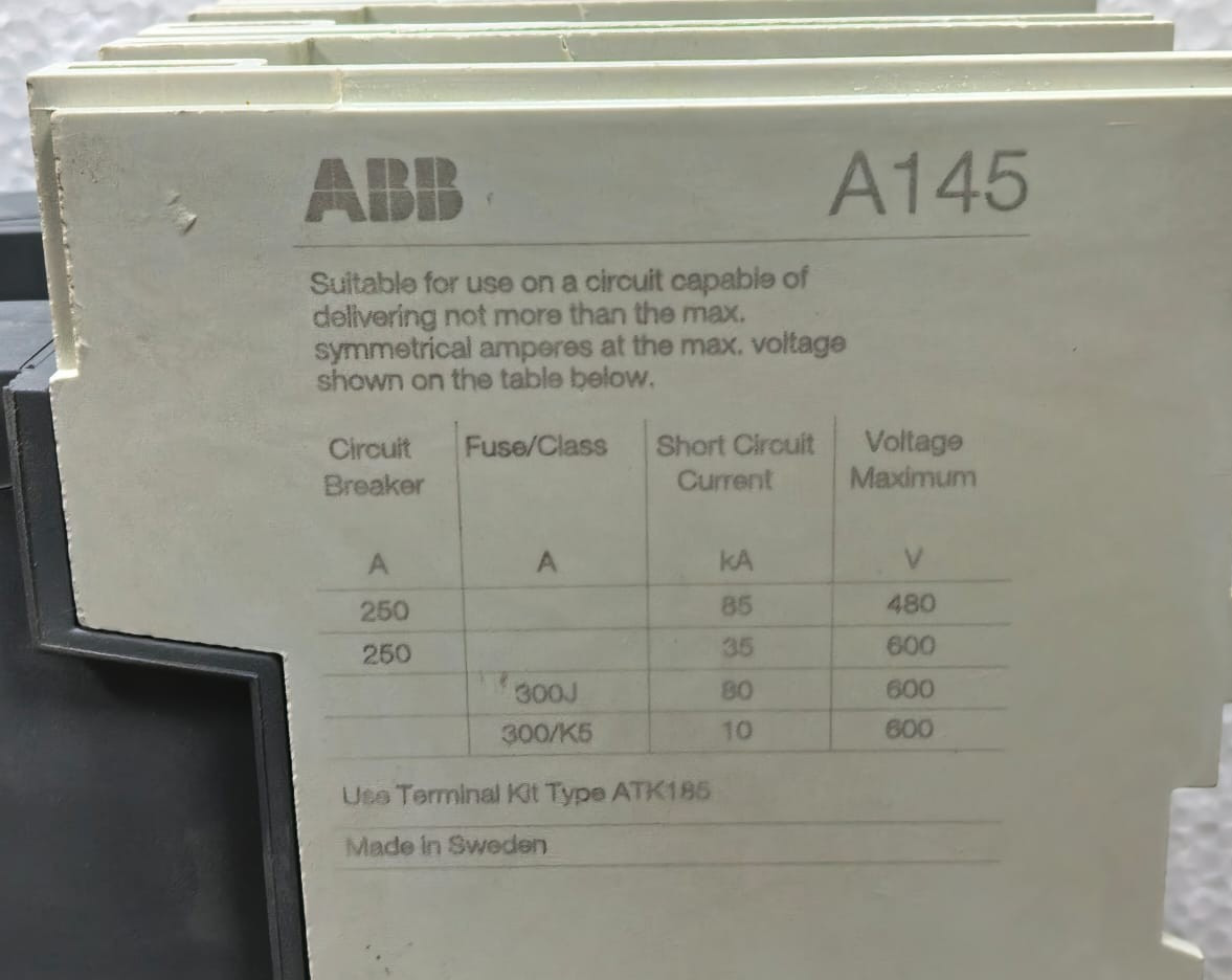 ABB A145-30 ABB A145-30 A SERIES CONTACTOR 3
