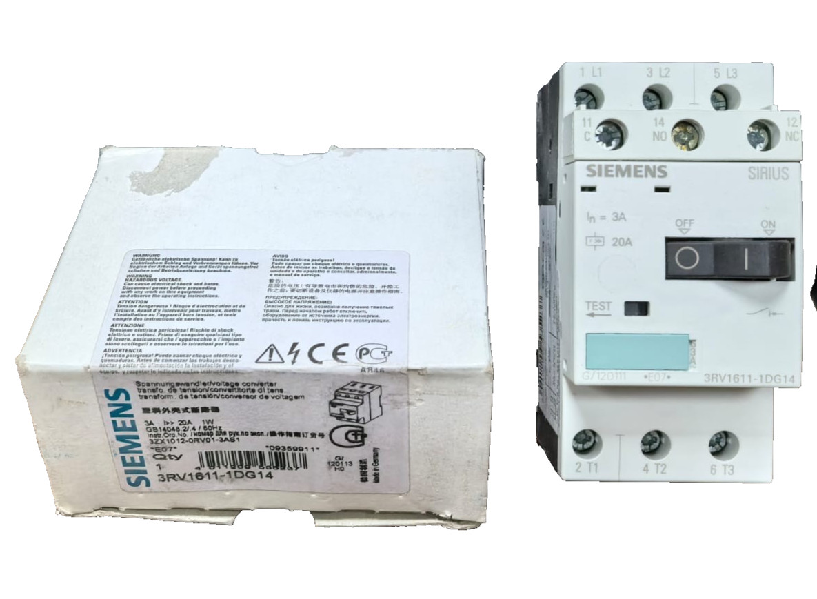 Siemens 3RV1611-1DG14 SIEMENS 3RV1611-1DG14 SIRIUS VOLTAGE TRANSFORMER CIRCUIT-BREAKERS 2