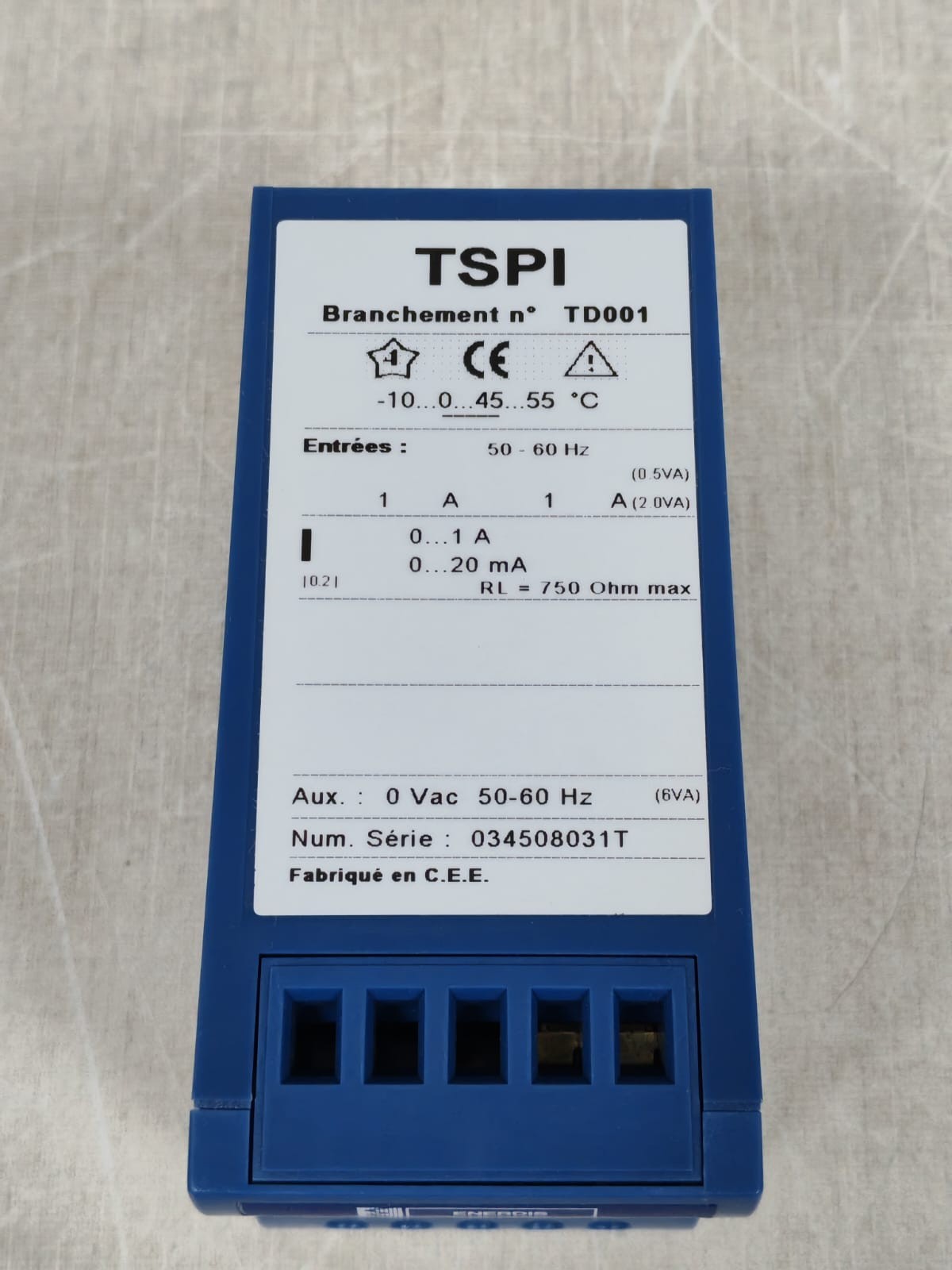 Triad TD001 ENERDIS TRIAD TSPI TD001 BRANCHEMENT 0..1A 20MA TRANSDUCER 9