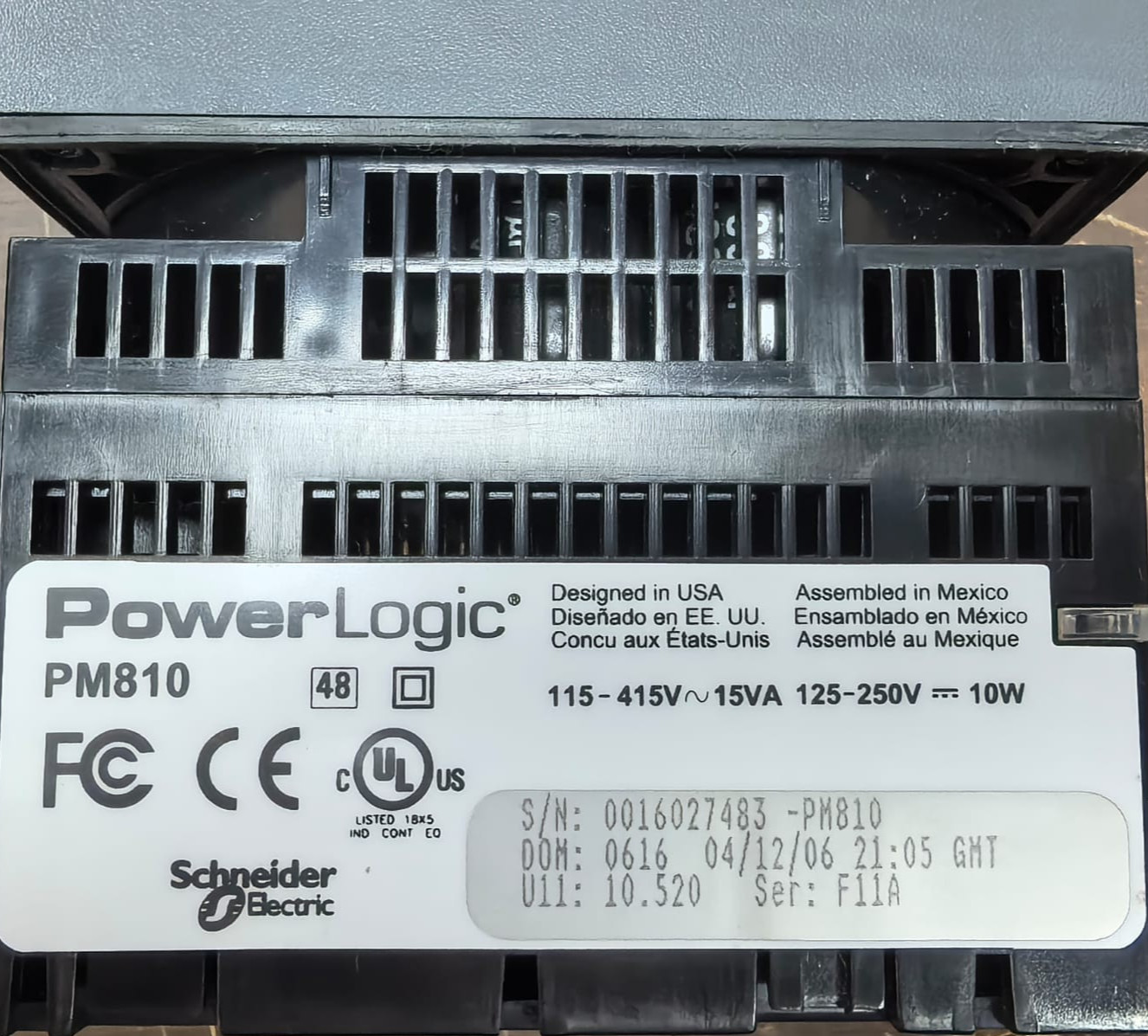 Schneider Electric PM800/PM810 SCHNEIDER ELECTRIC SQUARE D PM800/PM810 POWERLOGIC POWER METER 3