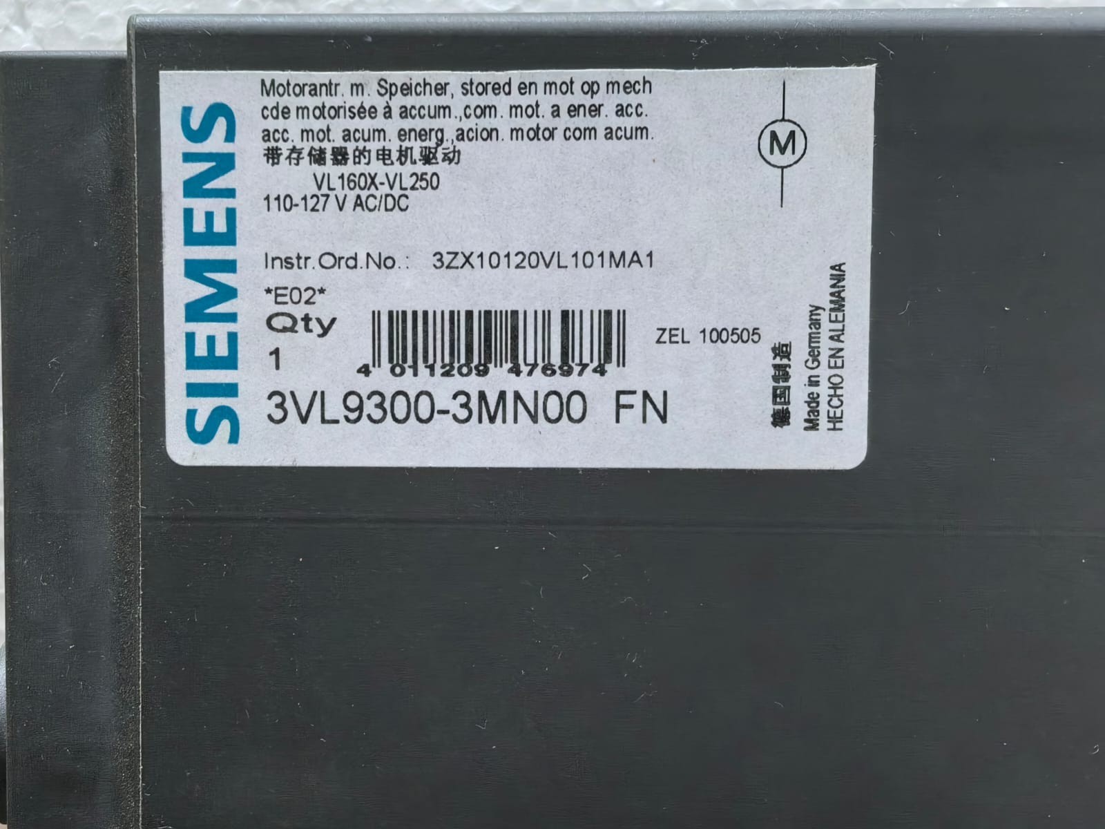 Siemens VL160X-VL250 SIEMENS 3VL9300-3MN00 FN MOTOR OPERATOR VL160X-VL250 3