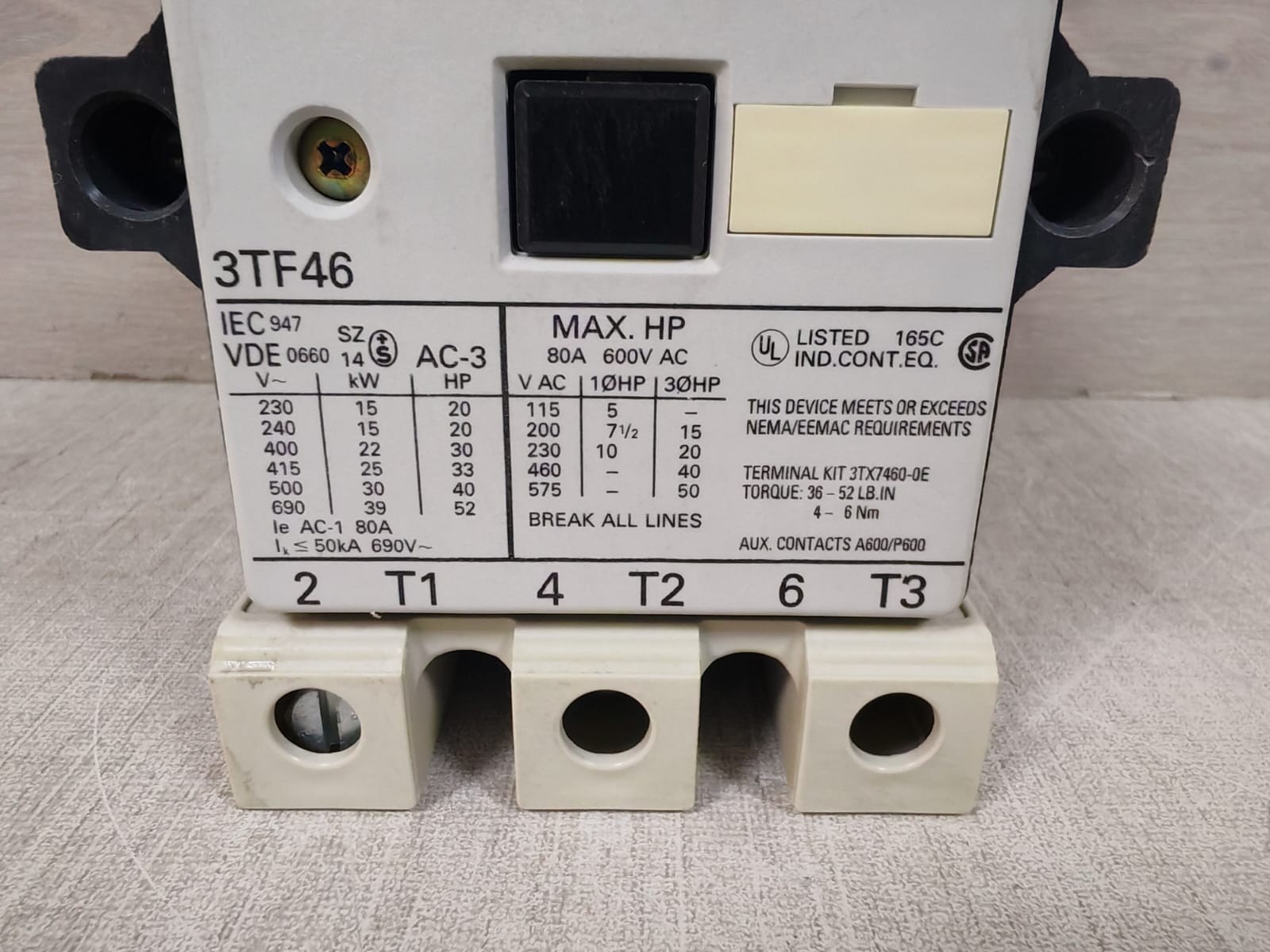 Siemens 3T4F622-OAN1 SIEMENS 3TF46 / 3T4F622-OAN1 CONTACTOR 3