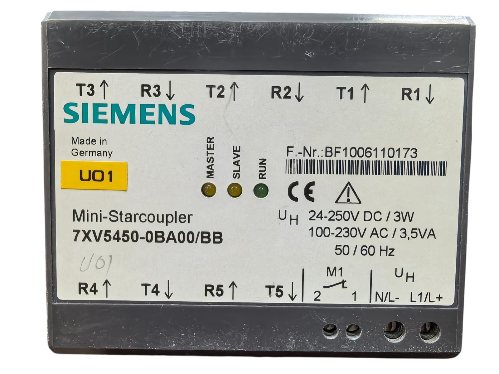 Siemens 7XV5450-0BA00/BB SIEMENS 7XV5450-0BA00/BB MINI STAR COUPLER 24-250V DC/3W 100-230V AC/3,5VA 2