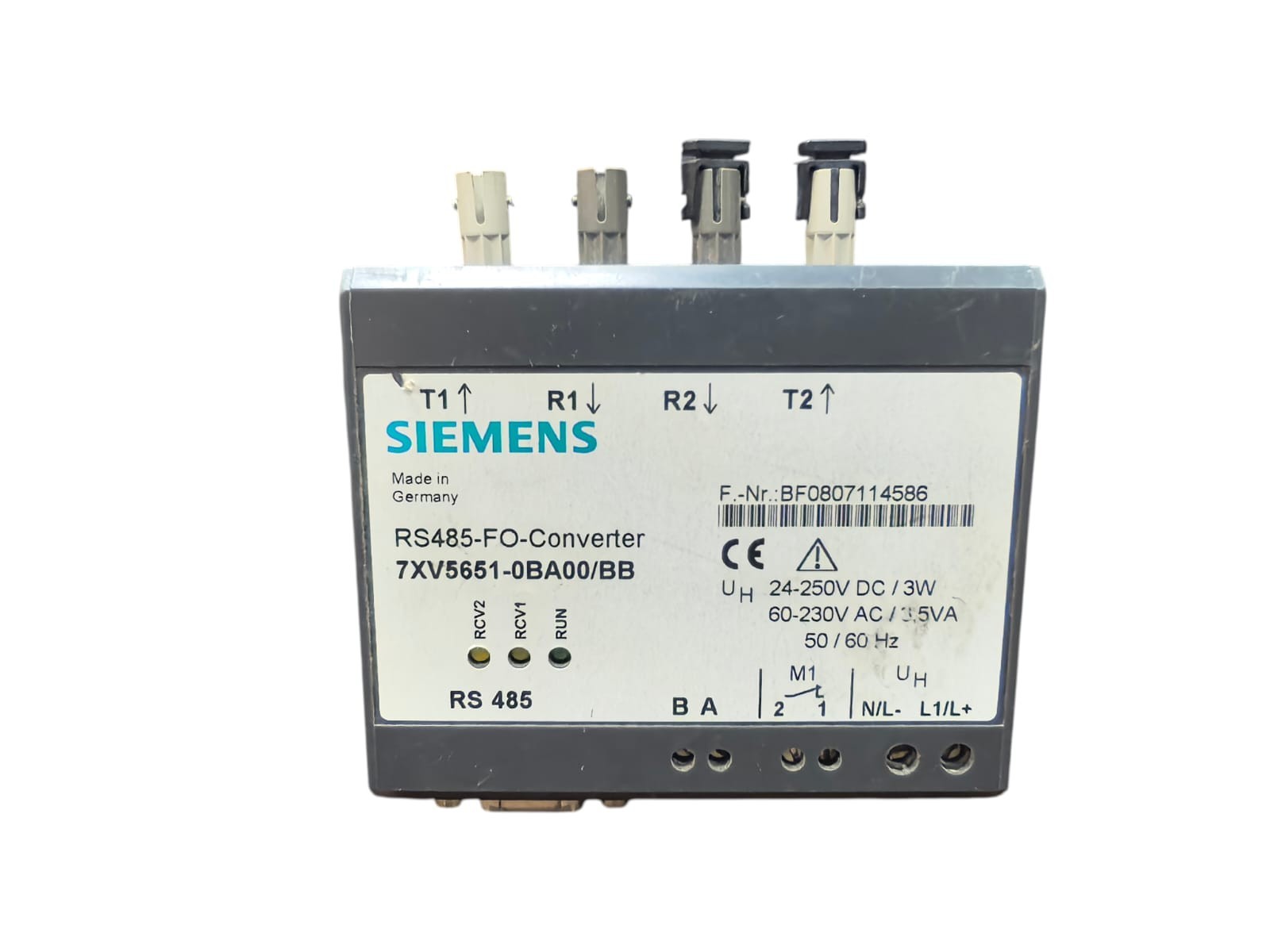 SIEMENS 7XV5651-0BA00/BB RS485-FO-CONVERTER 24-250V DC/3W 60-230V AC/3,5A