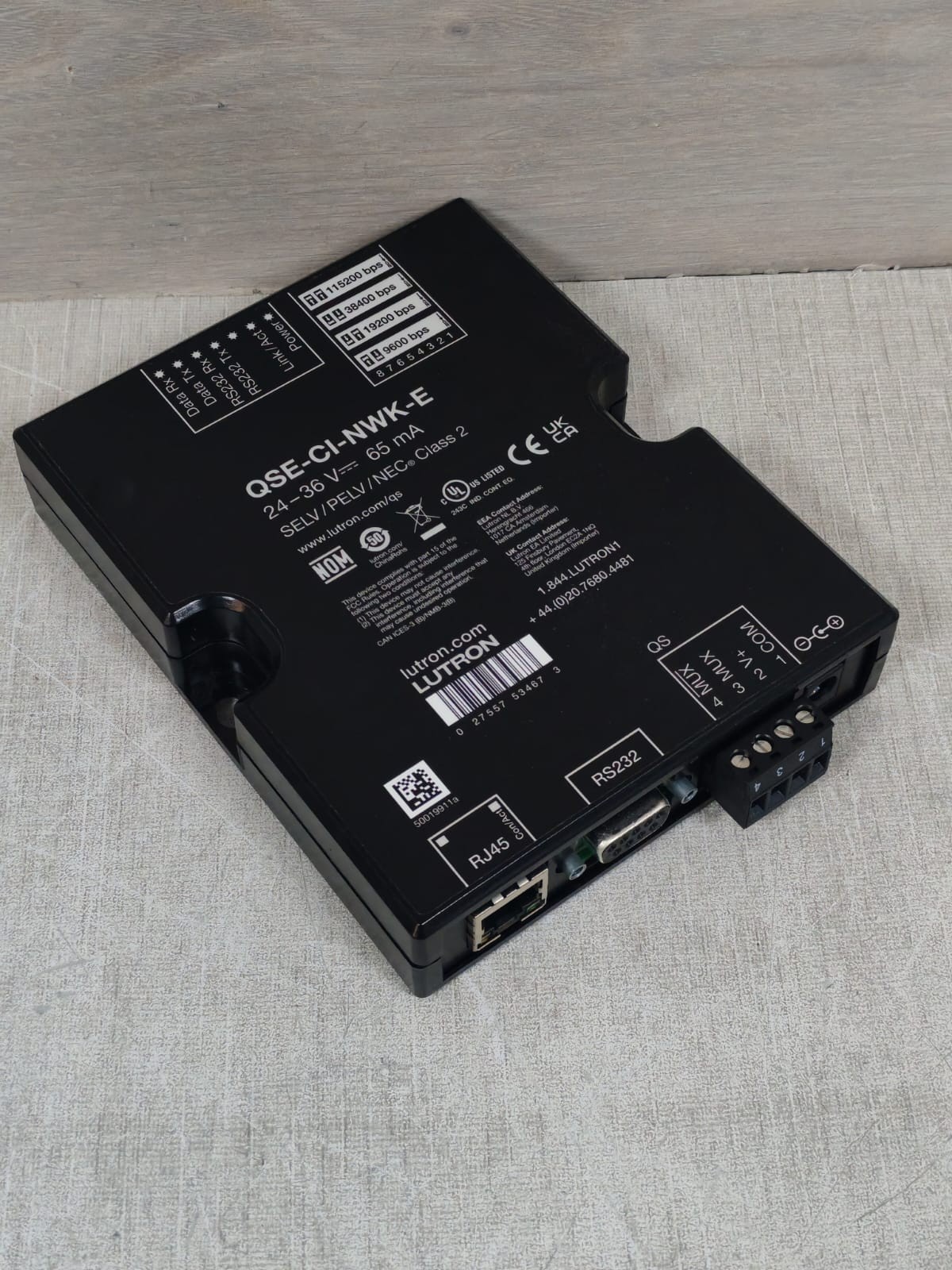 LUTRON QSE-CI-NWK-E LUTRON QSE-CI-NWK-E NETWORK INTERFACE MODULE 24-36V 65MA 3