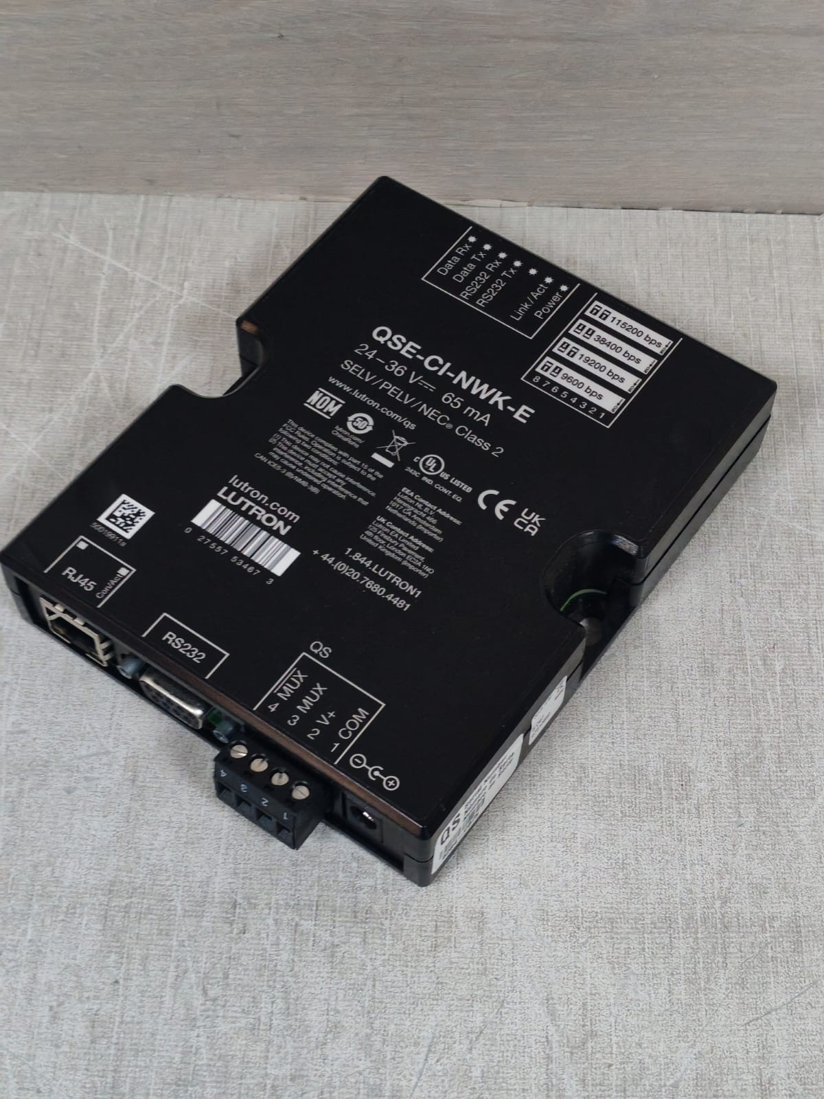 LUTRON QSE-CI-NWK-E LUTRON QSE-CI-NWK-E NETWORK INTERFACE MODULE 24-36V 65MA 4