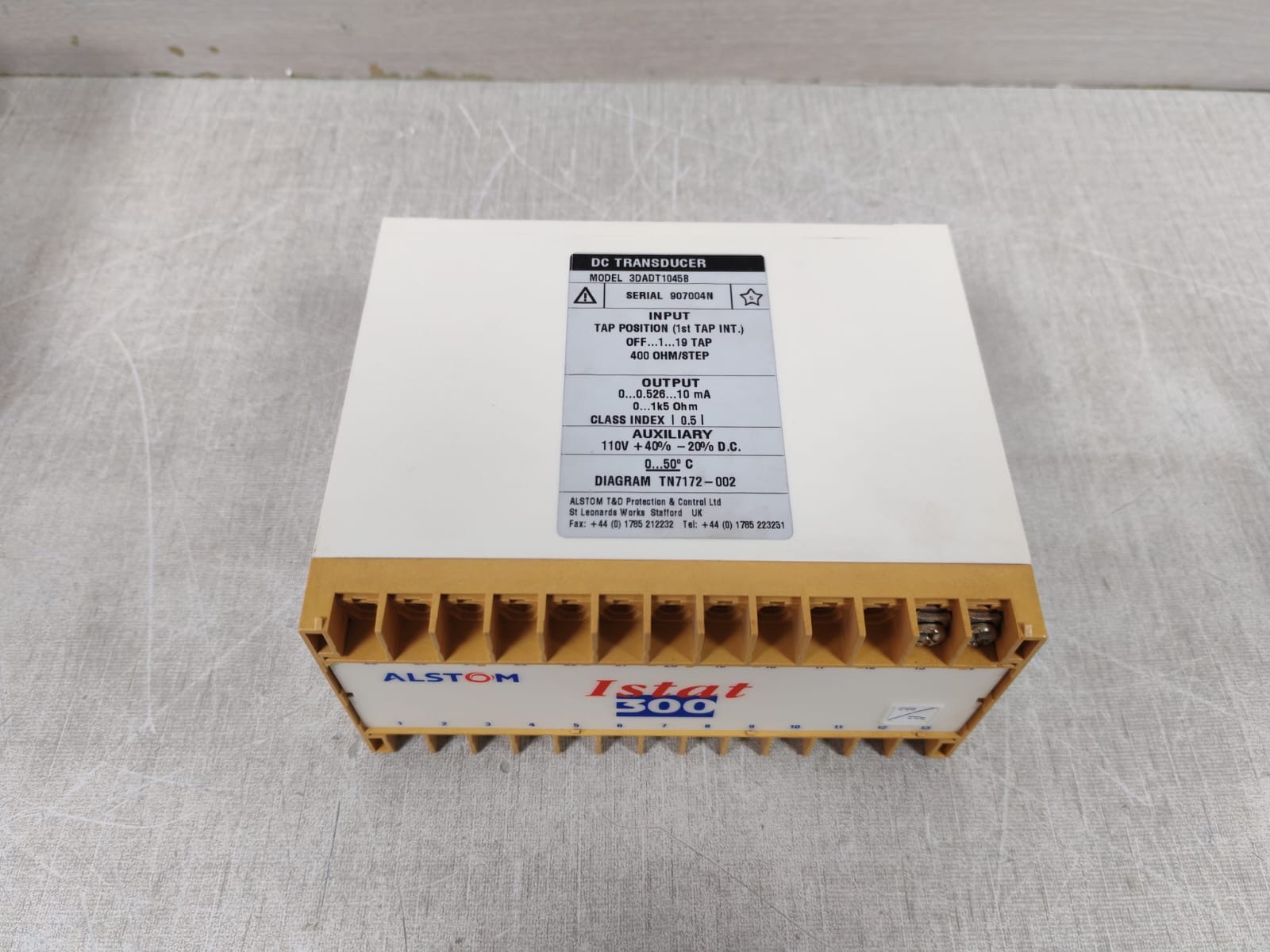 ALSTOM ISTAT 300 3DADT1045B ALSTOM ISTAT 300 3DADT1045B DC TRANSDUCER 400 OHM/STEP 10