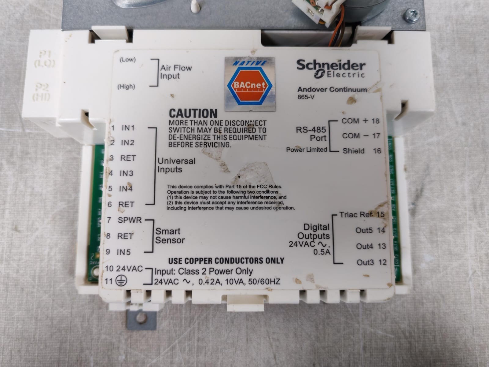 Schneider Electric B3865-V SCHNEIDER ELECTRIC B3865-V ANDOVER CONTINUUM 865V 6