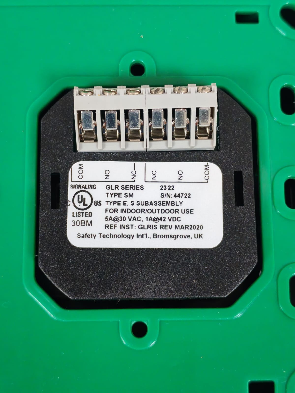 STI GLR101EX-EN STI GLOBAL RESET GREEN EMERGENCY EXIT NO SHIELD DPDT GLR101EX-EN 7