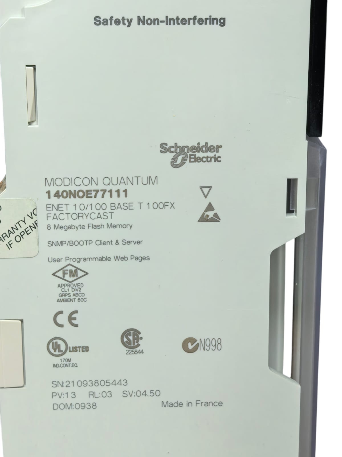 Schneider 140NOE77111 SCHNEIDER ELECTRIC 140NOE77111 MODICON QUANTUM ETHERNET MODULE 4