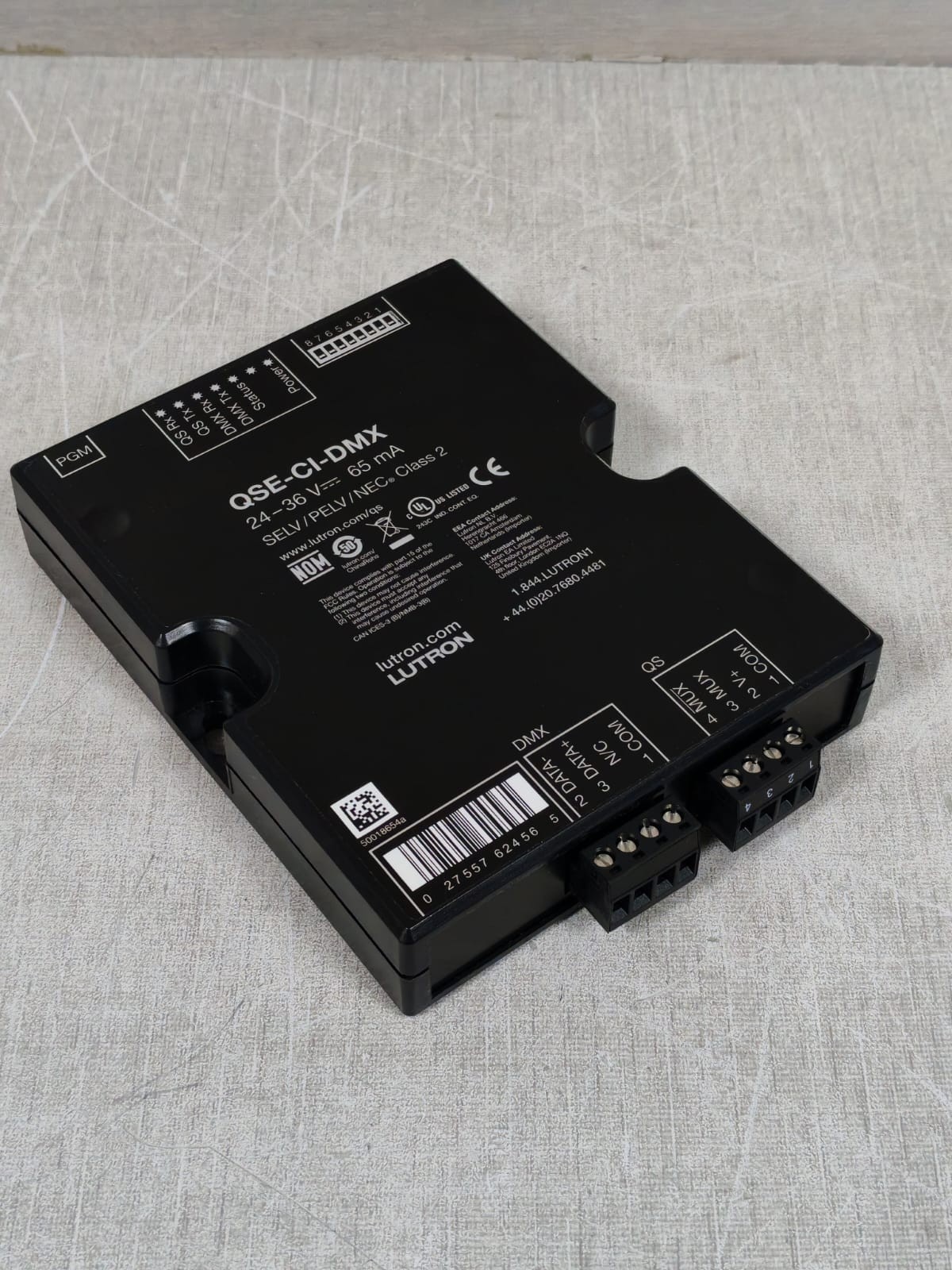 Lutron QSE-CI-DMX LUTRON GRAFIK EYE QSE-CI-DMX SELV/PELV/NEC CONTROL INTERFACE 24-36V 65MA 5