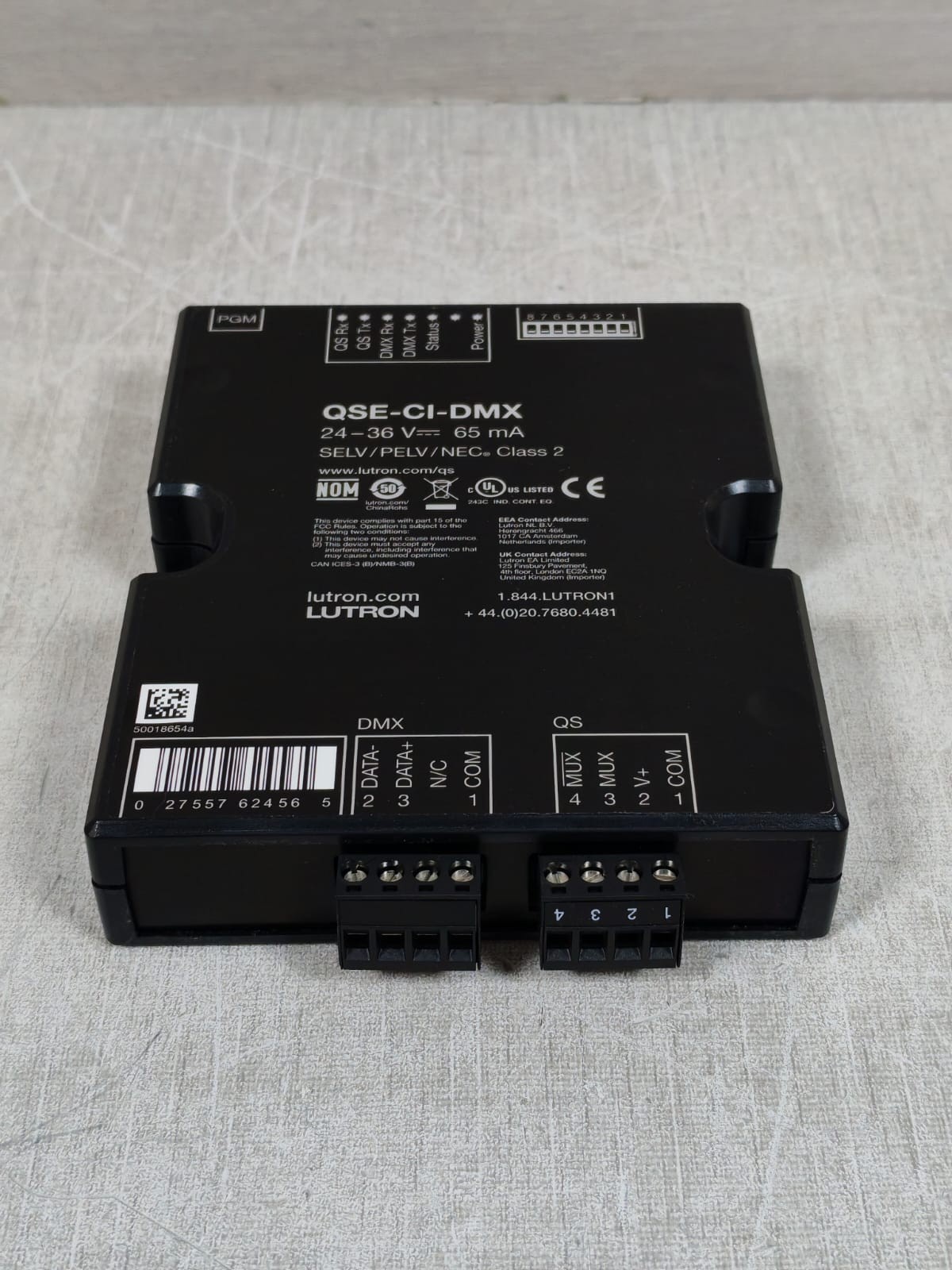 Lutron QSE-CI-DMX LUTRON GRAFIK EYE QSE-CI-DMX SELV/PELV/NEC CONTROL INTERFACE 24-36V 65MA 6