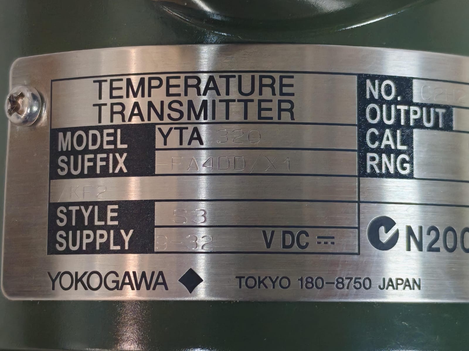 Yokogawa YTA320 FA4DD/X1 STYLE S3 YOKOGAWA YTA320 FA4DD/X1 STYLE S3 TEMPERATURE TRANSMITTER-NEW W/ FILTHY BOX 9