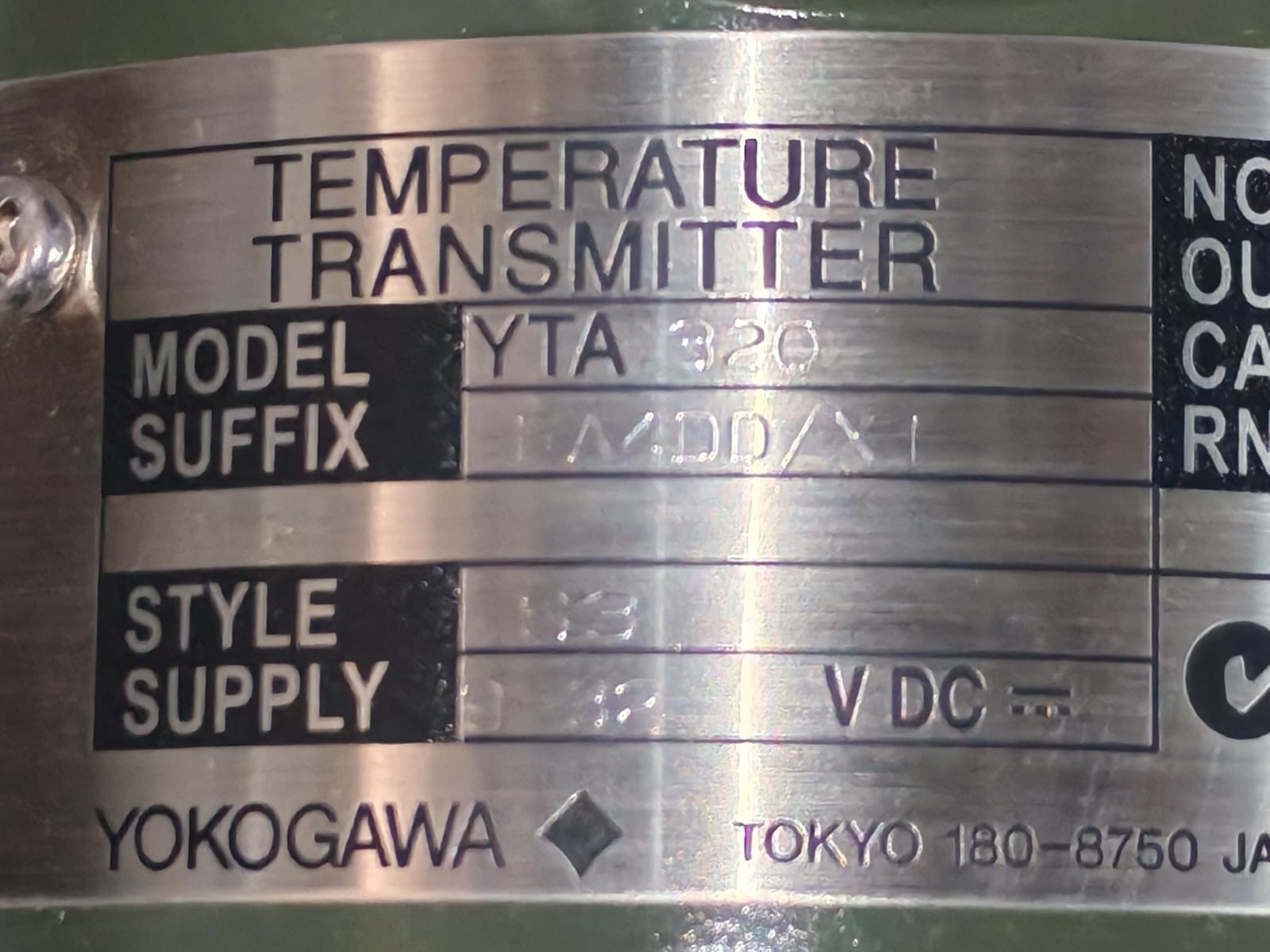 Yokogawa YTA320 FA4DD/X1 STYLE S3 YOKOGAWA YTA320 FA4DD/X1 STYLE S3 TEMPERATURE TRANSMITTER-NEW W/ FILTHY BOX 10