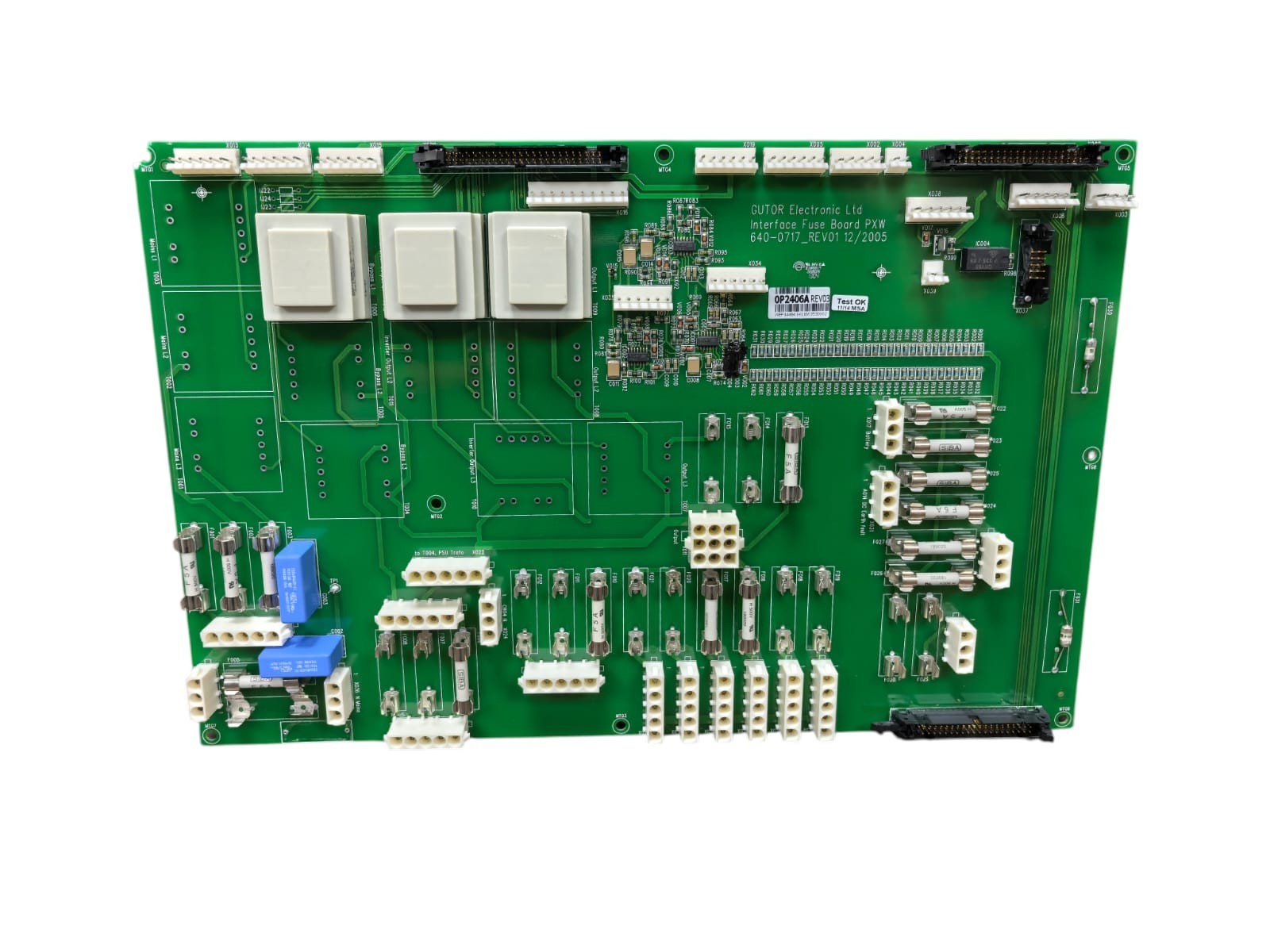 GUTOR ELECTRONIC 0P2406A REV 03 INTERFACE FUSE BOARD PXW 640-0717 REV 01