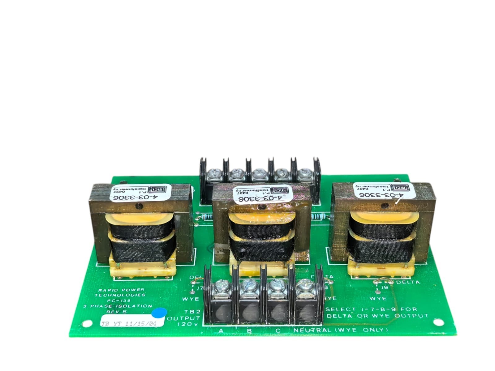 RAPID POWER TECHNOLOGIES A8-447-480 RAPID POWER TECHNOLOGIES A8-447-480 PC-138 3 PHASE ISOLATION REV B 6