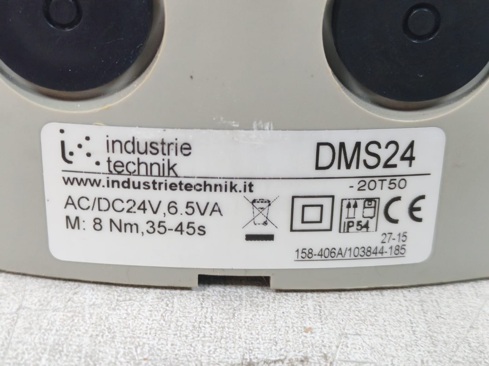 INDUSTRIE TECHNIK DMS24 INDUSTRIE TECHNIK DMS24 ROTARY ACTUATOR 24VAC 7