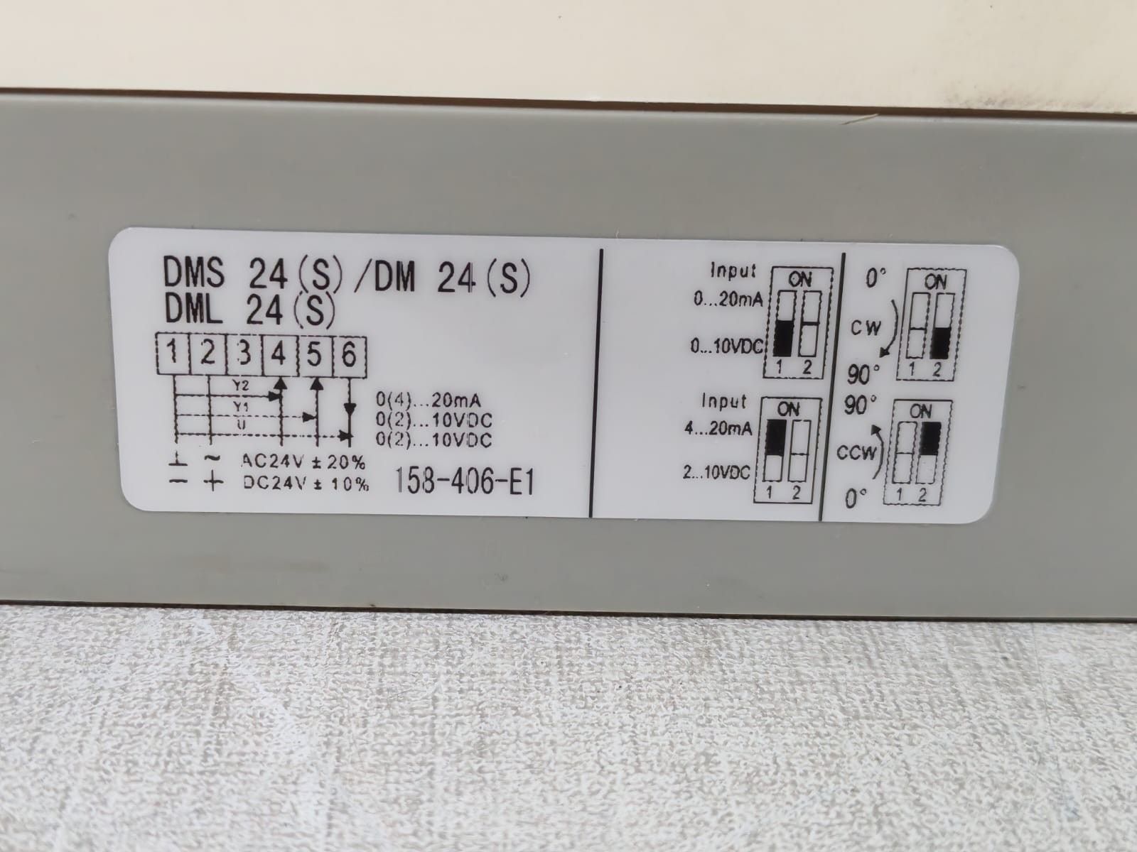 INDUSTRIE TECHNIK DMS24 INDUSTRIE TECHNIK DMS24 ROTARY ACTUATOR 24VAC 9