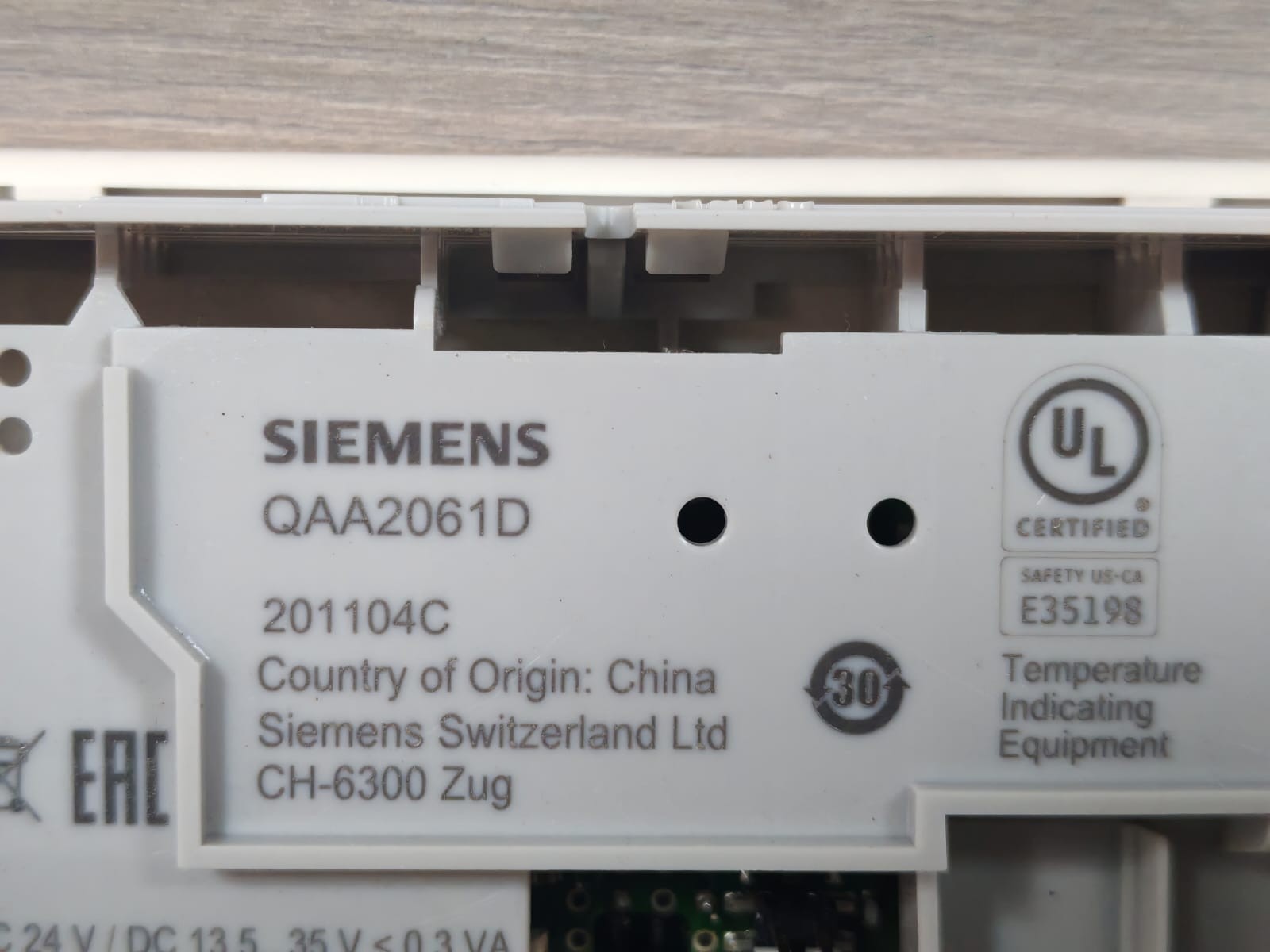 Siemens QAA2061D SIEMENS QAA2061D ROOM TEMPERATURE SENSOR 7
