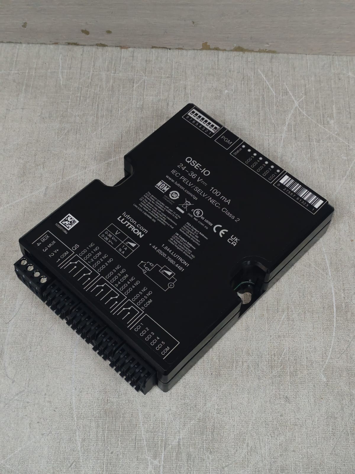 Lutron QSE-IO LUTRON GRAFIK SYSTEMS QSE-IO CONTROL INTERFACE MODULE 24-36V 100MA 5