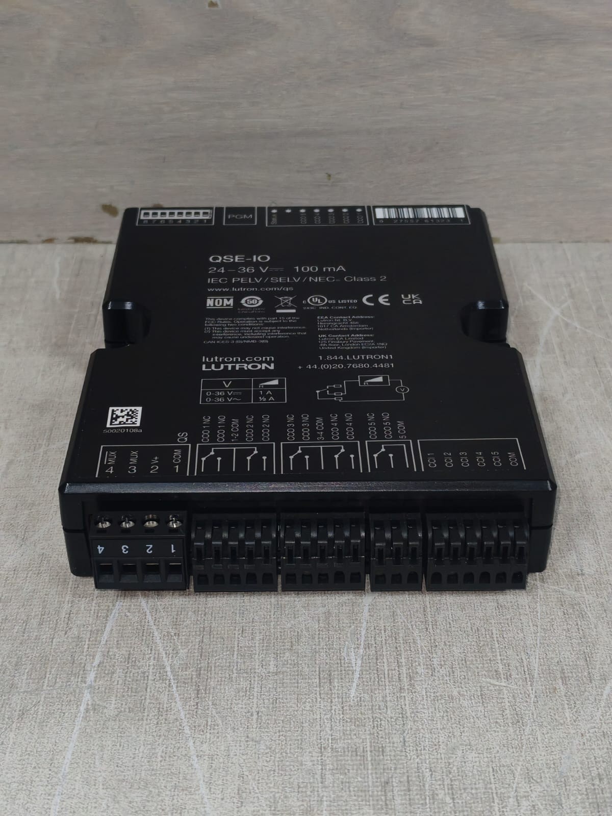 Lutron QSE-IO LUTRON GRAFIK SYSTEMS QSE-IO CONTROL INTERFACE MODULE 24-36V 100MA 8