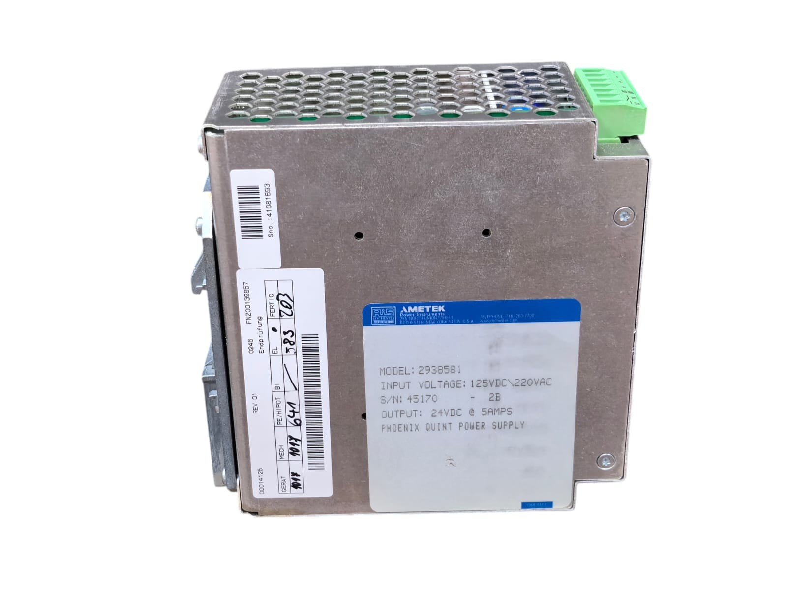 Phoenix Contact QUINT-PS-100-240AC/24DC/5 PHOENIX CONTACT QUINT-PS-100-240AC/24DC/5 POWER SUPPLY 2938581 5