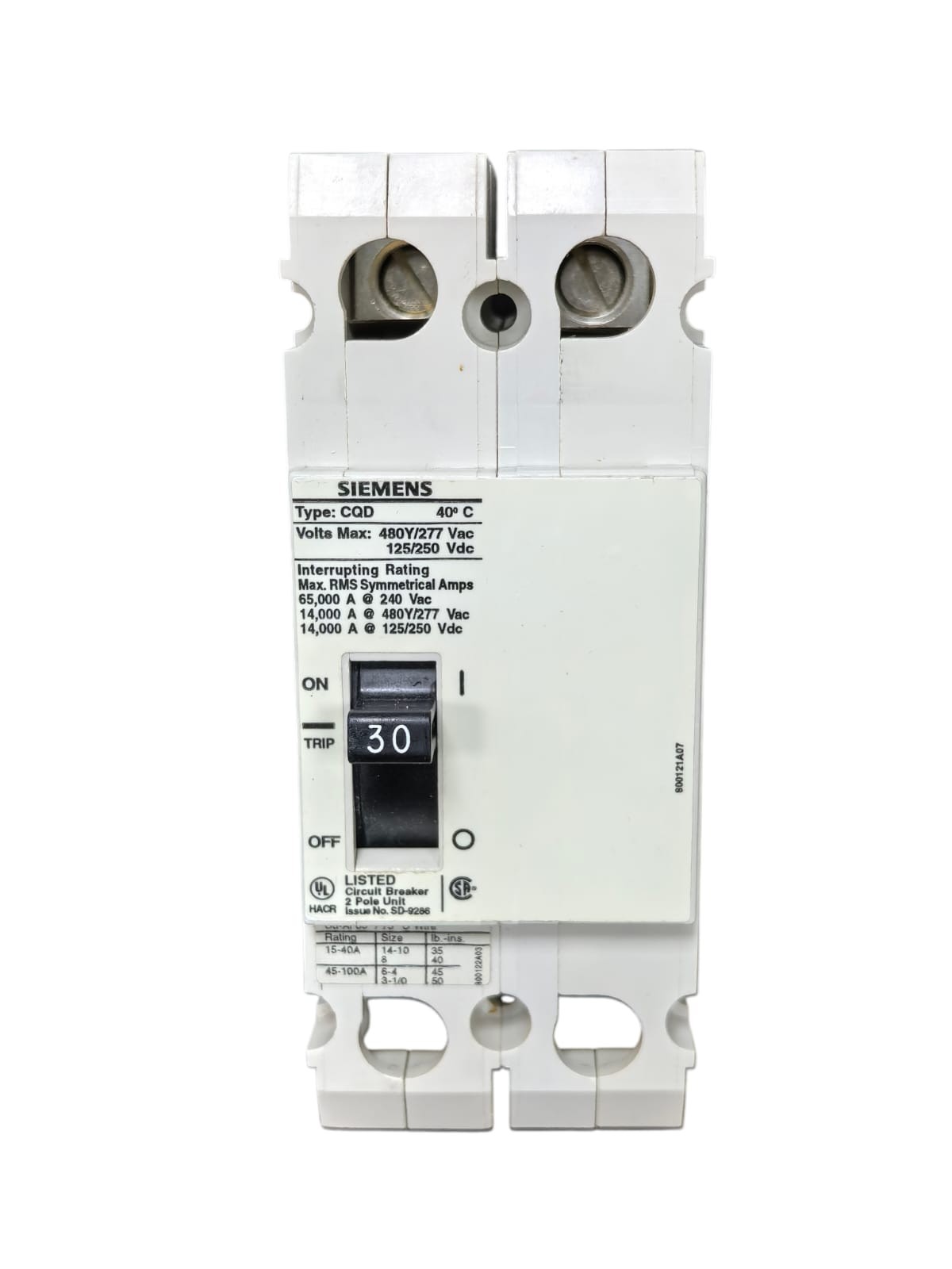 Siemens CQD/CQD230 SIEMENS CQD/CQD230 CIRCUIT BREAKER 2