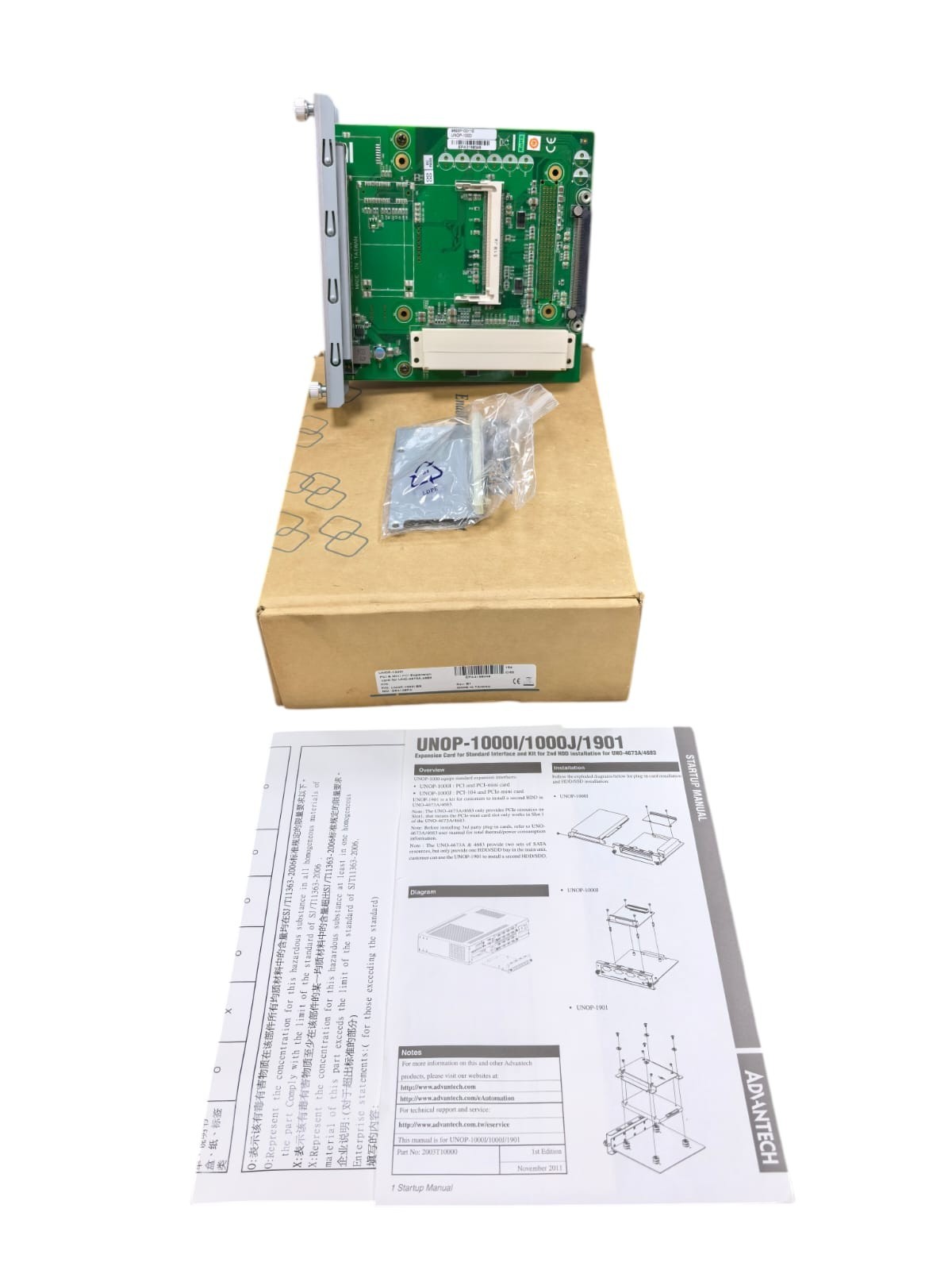 ADVANTECH UNOP-1000I/UNOP-1000 B1 01-1 PCI & MINI-PCI EXPANSION CARD