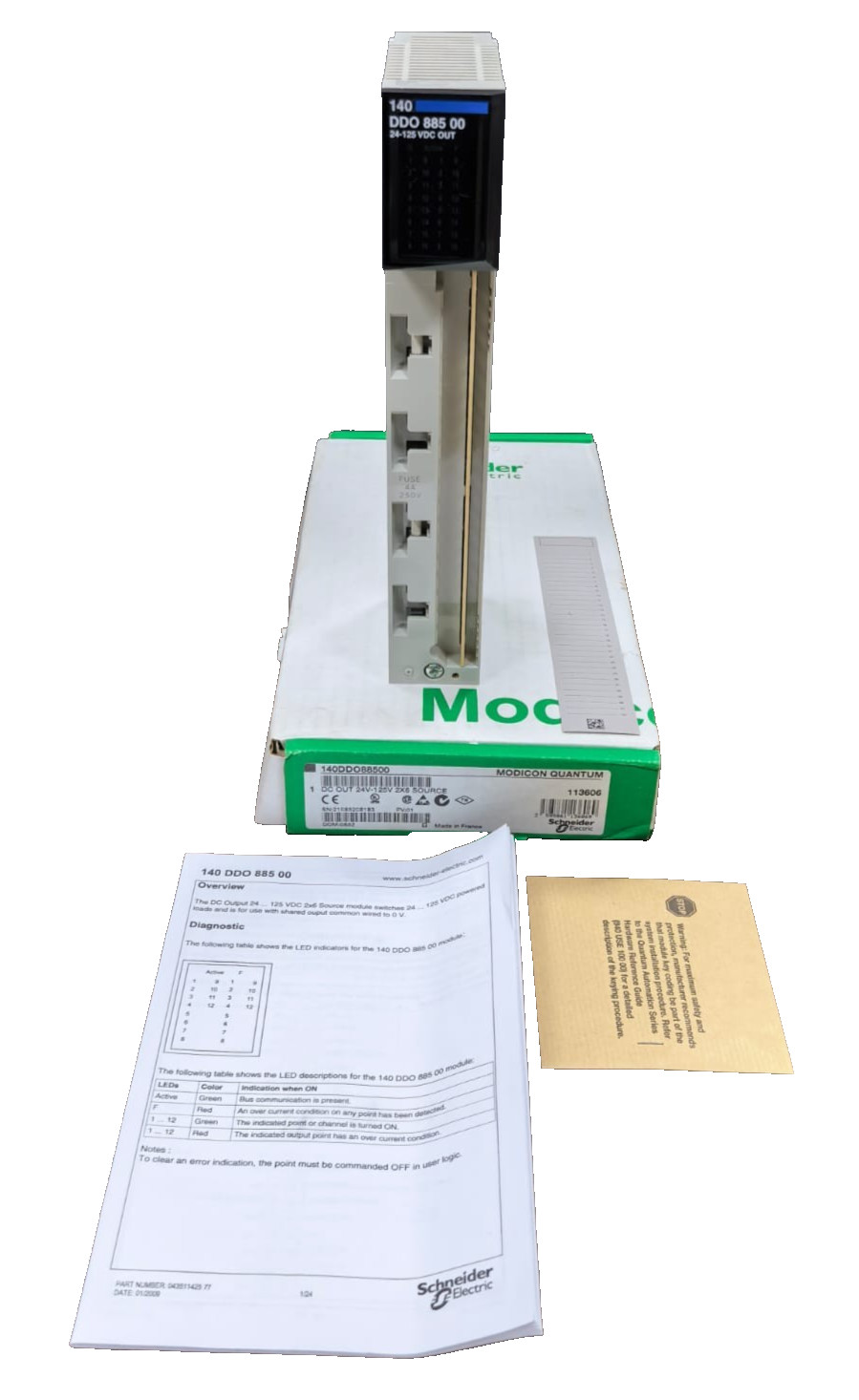 SCHNEIDER ELECTRIC 140DDO88500 MODICON QUANTUM DC OUT 24V-125V 2X6 SOURCE
