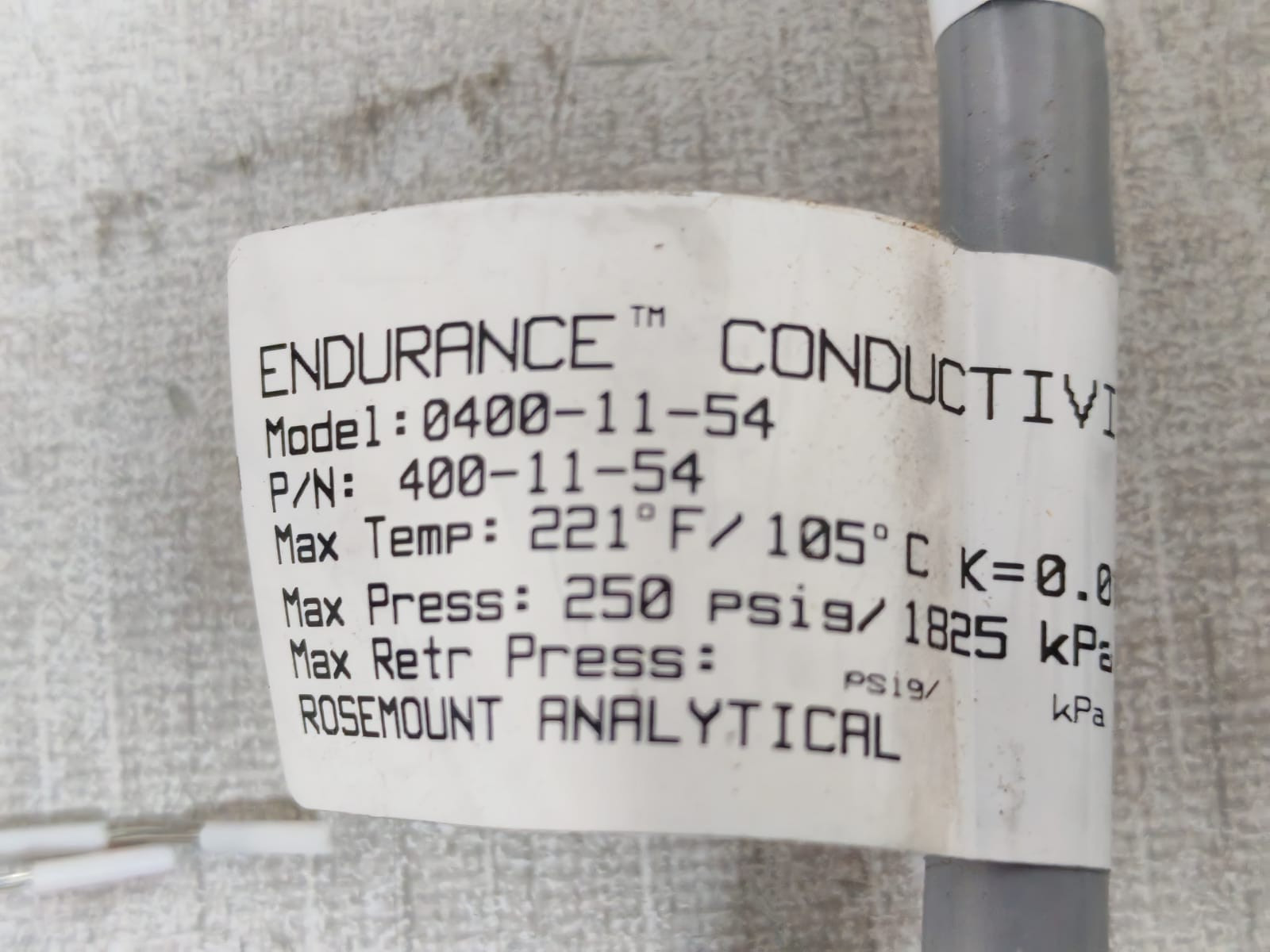 Rosemount 0400-11-54 / 400-11-54 ROSEMOUNT ANALYTICAL 0400-11-54 / 400-11-54 ENDURANCES CONDUCTIVITY SENSOR 6