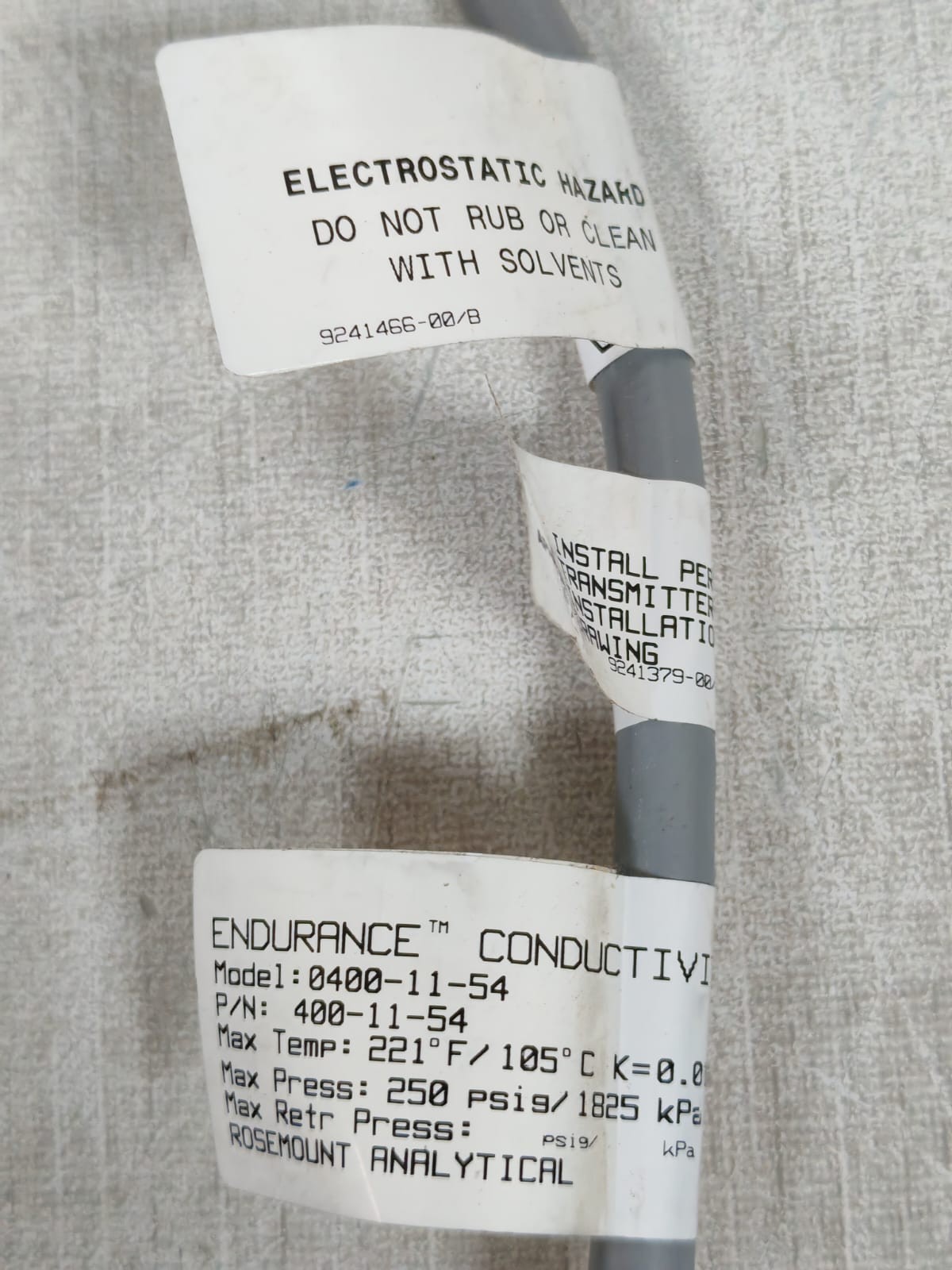 Rosemount 0400-11-54 / 400-11-54 ROSEMOUNT ANALYTICAL 0400-11-54 / 400-11-54 ENDURANCES CONDUCTIVITY SENSOR 7