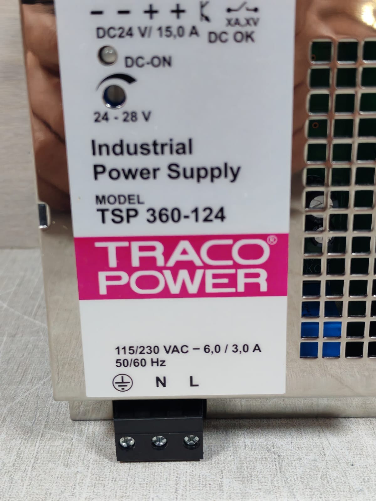 TRACOPOWER TSP 360-124 TRACO POWER TSP 360-124 INDUSTRIAL POWER SUPPLY 115-230VAC 3