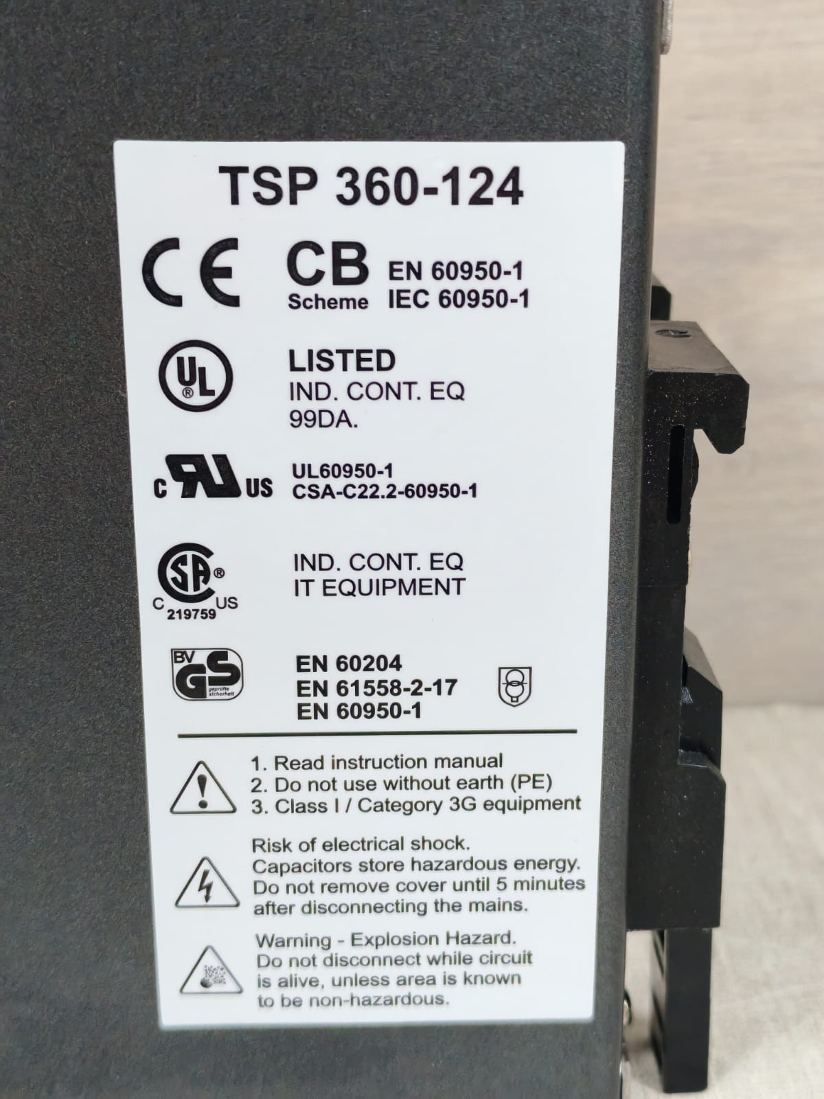 TRACOPOWER TSP 360-124 TRACO POWER TSP 360-124 INDUSTRIAL POWER SUPPLY 115-230VAC 7