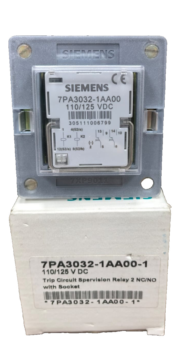 SIEMENS 7PA3032-1AA00-1 TRIP CIRCUIT SUPERVISION RELAY 2 NC/NO WITH SOCKET