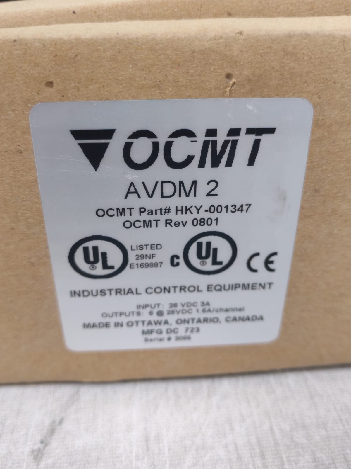 OCMT HKY-001347 OCMT AVDM 2 HKY-001347 REV 0801 CONTROL MODULE 4