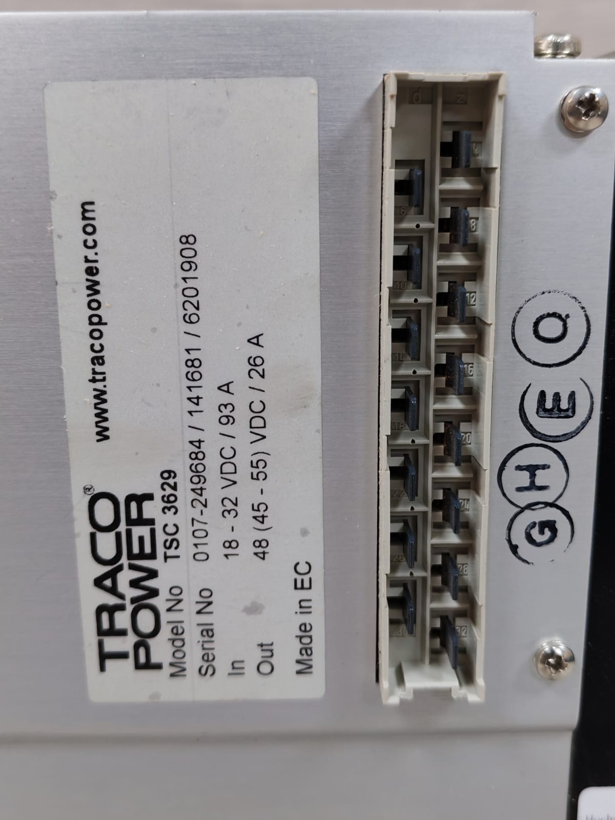TRACOPOWER TSC 3629 TRACO POWER TSC 3629 CONVERTER 18-32 VDC / 93 A 4