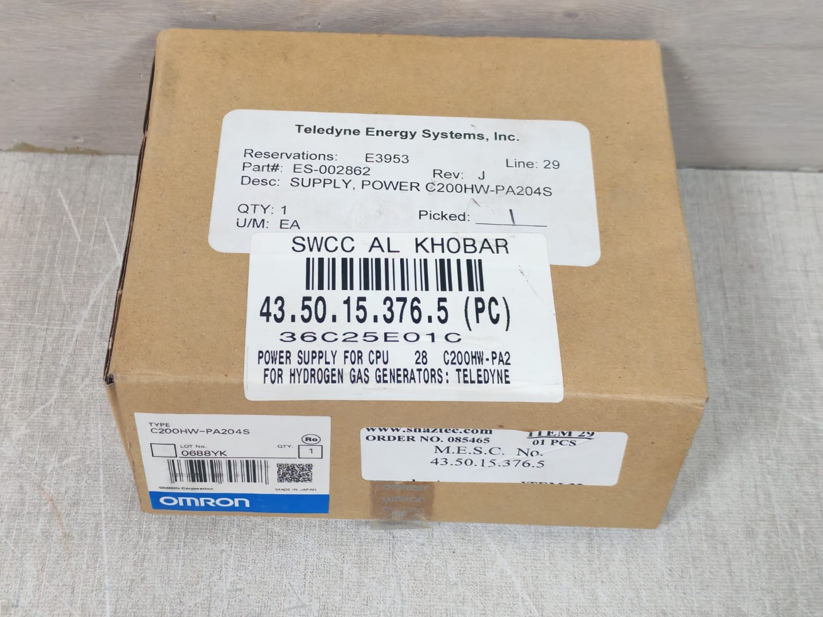 Omron C200-HW-PA204S OMRON C200-HW-PA204S POWER SUPPLY UNIT 120VA 6